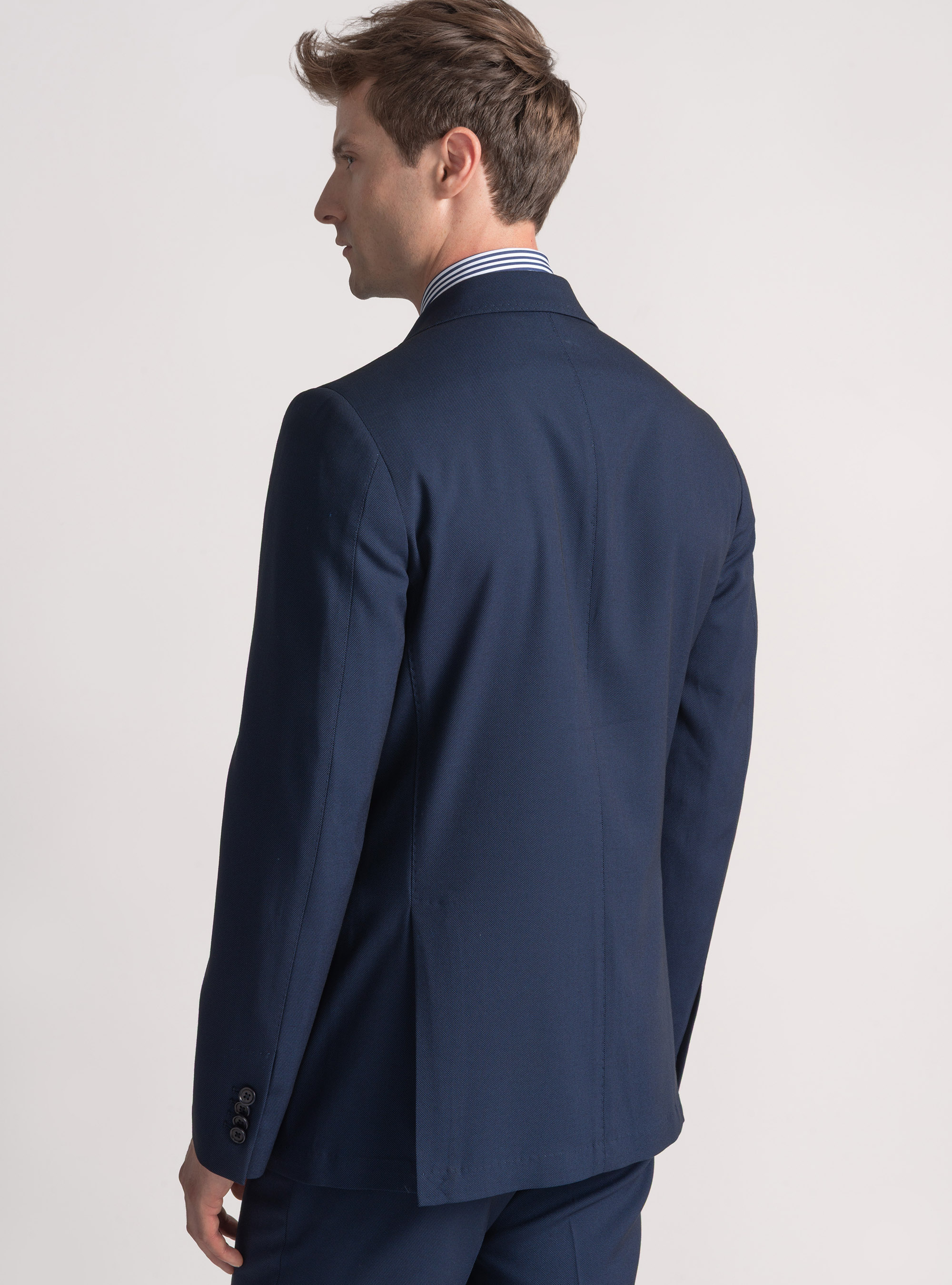 Americana de traje ojo de perdiz, AZUL MARINO