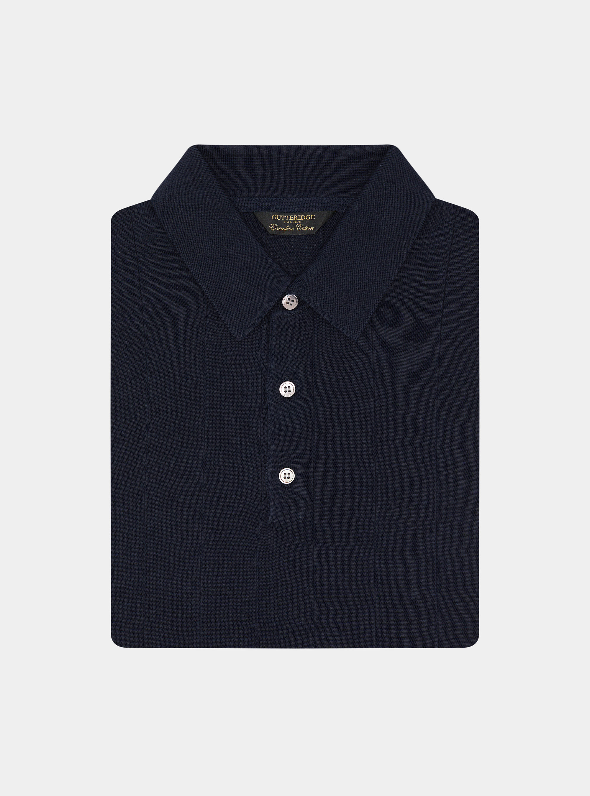 Polo de punto de manga larga, AZUL MARINO