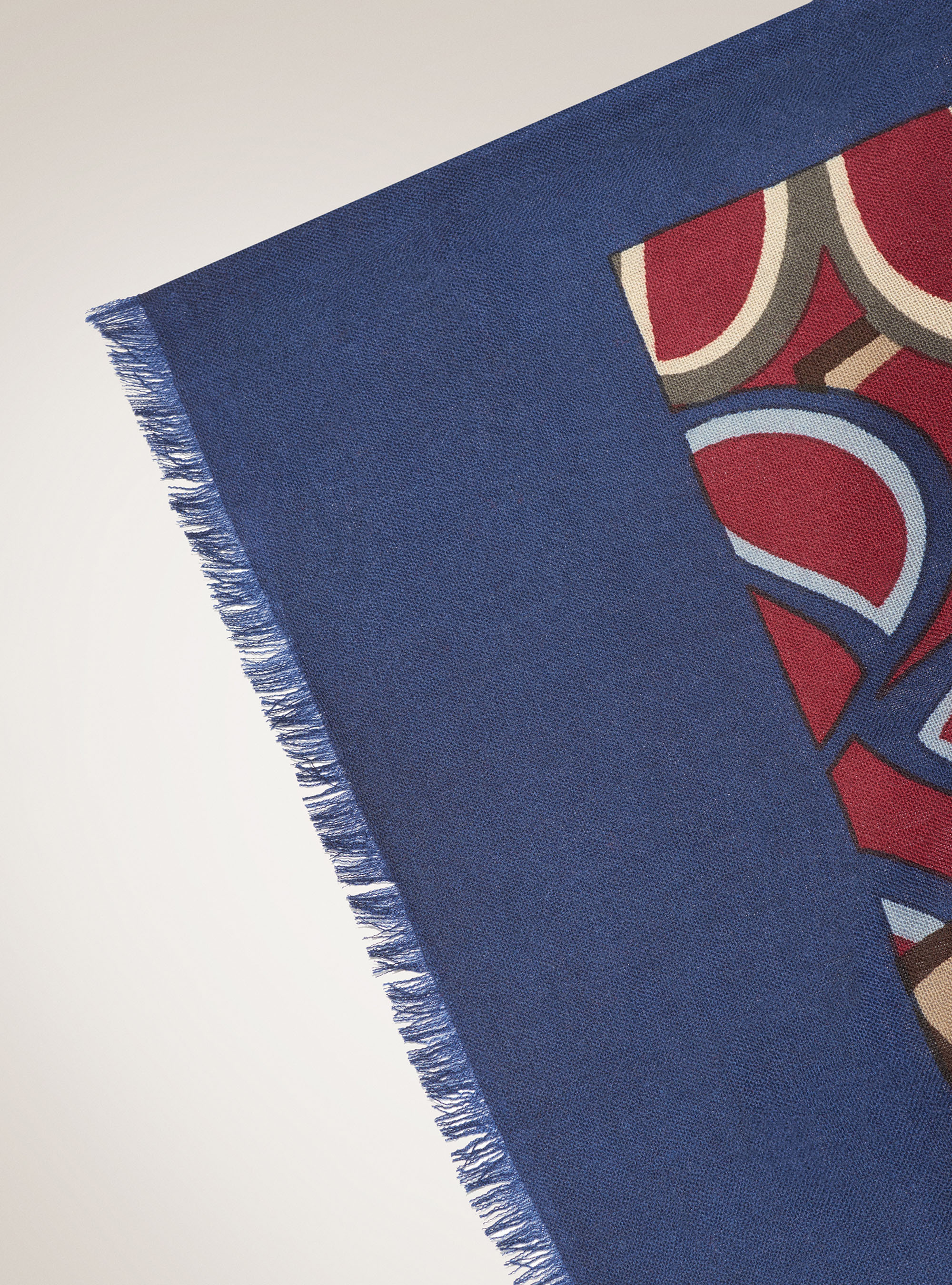 Sciarpa 100% lana con stampa all over, BORDEAUX