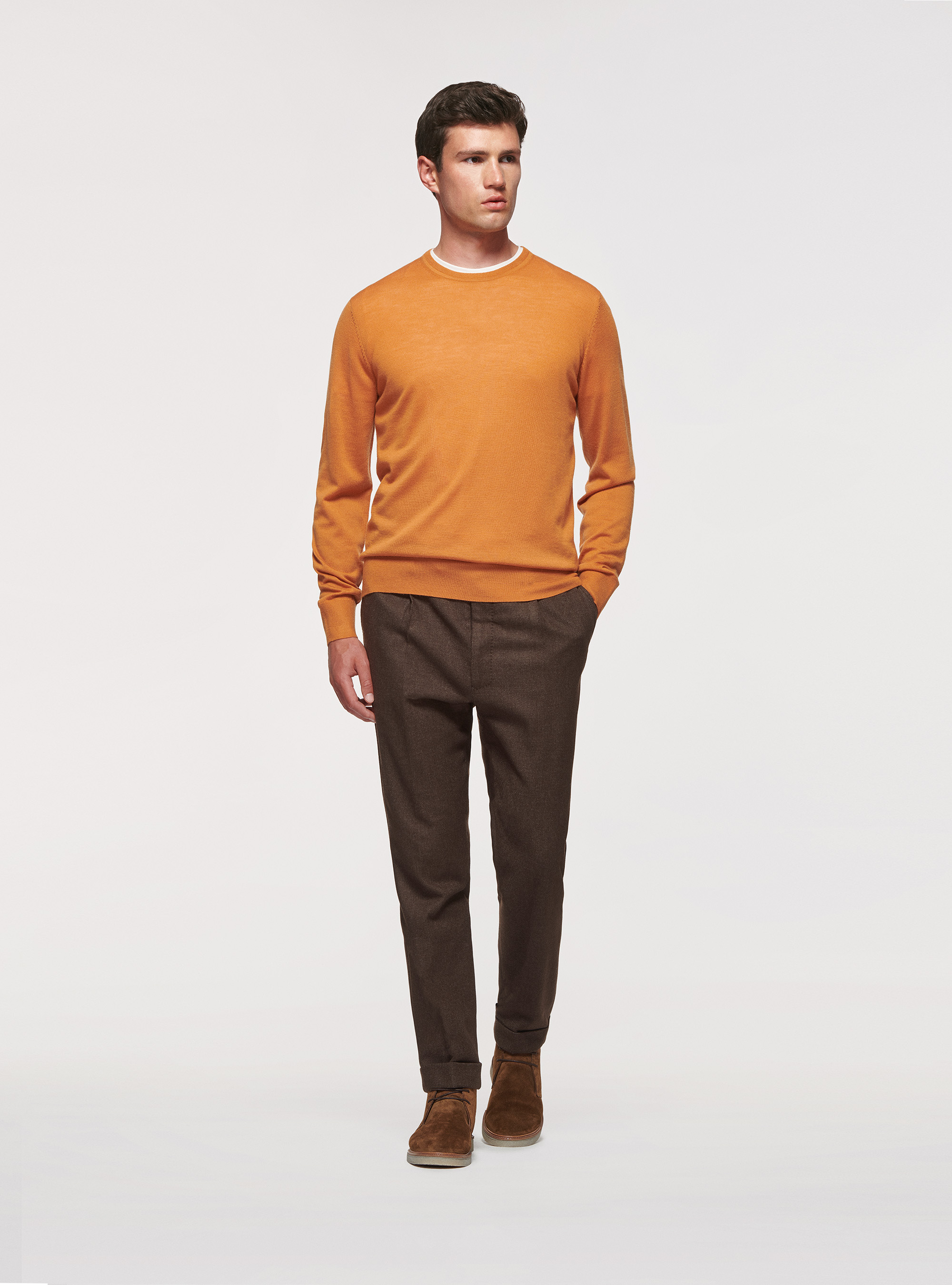 Pure merino wool sweater, ORANGE