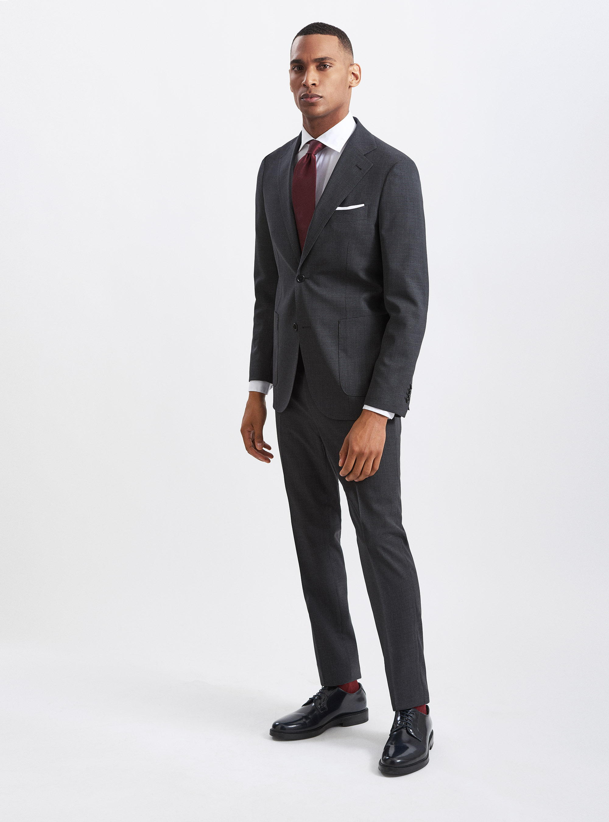 Marlane pure wool houndstooth suit blazer, ASPHALT GREY