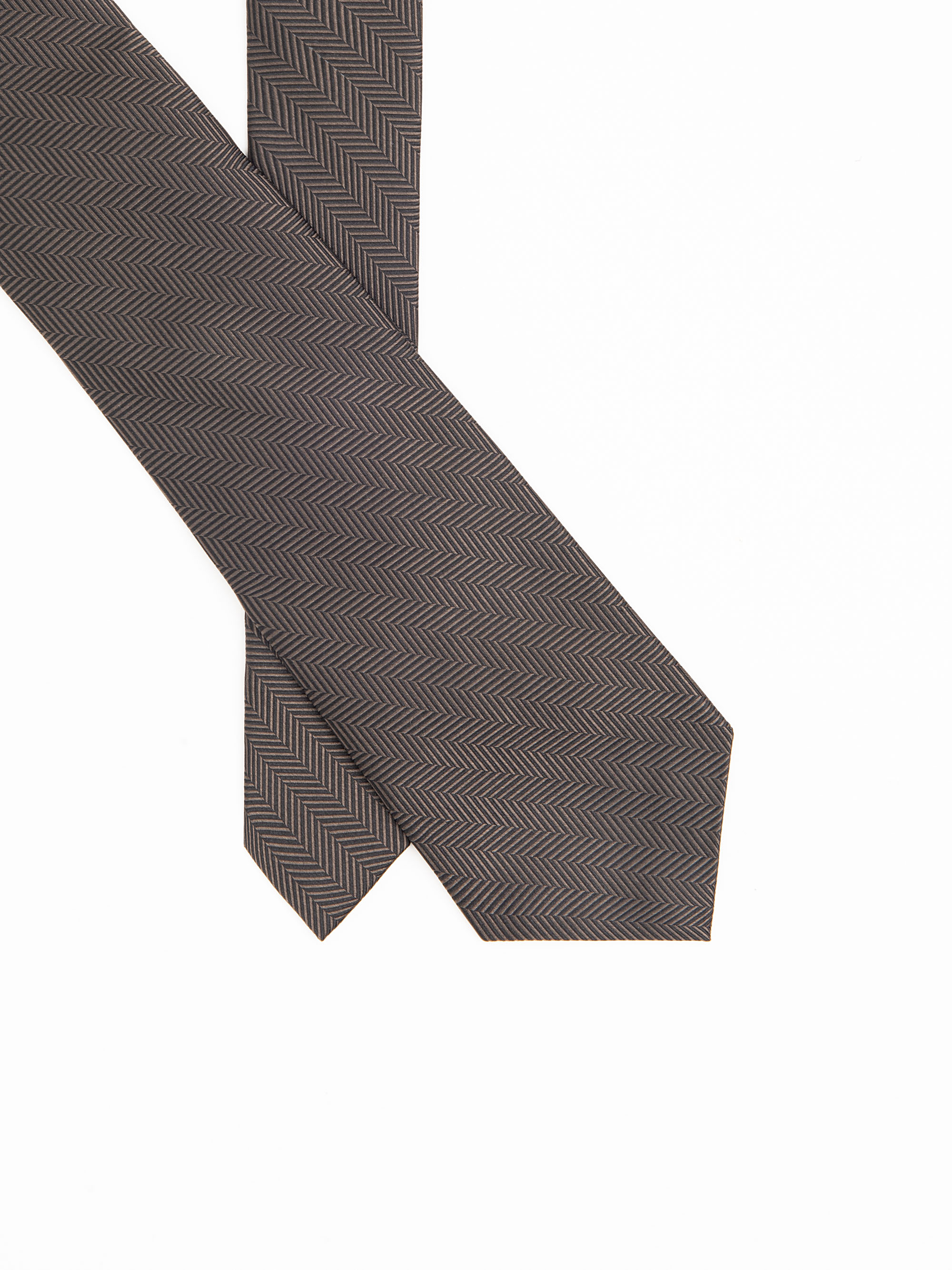 Cravatta in seta fantasia spigata, FANGO