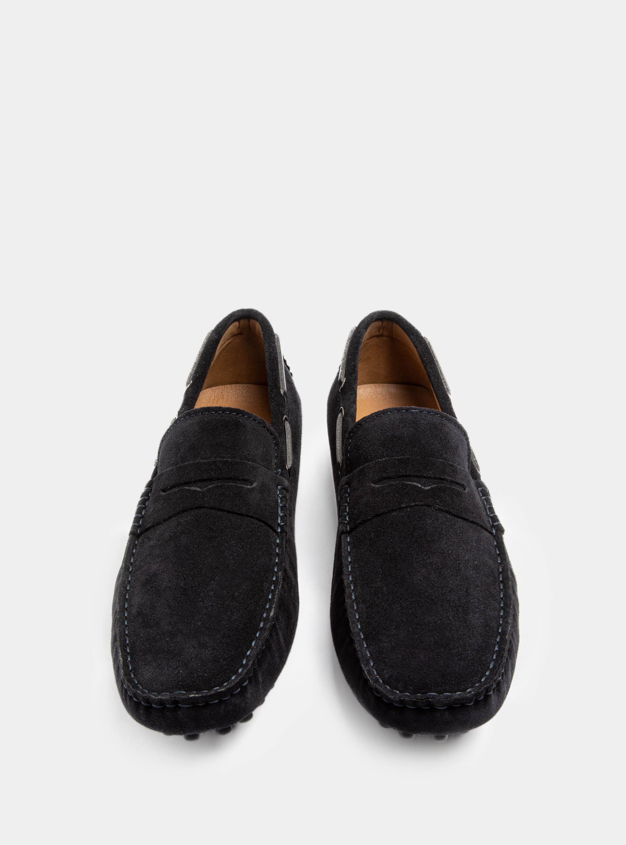 Suede loafers, NAVY BLUE