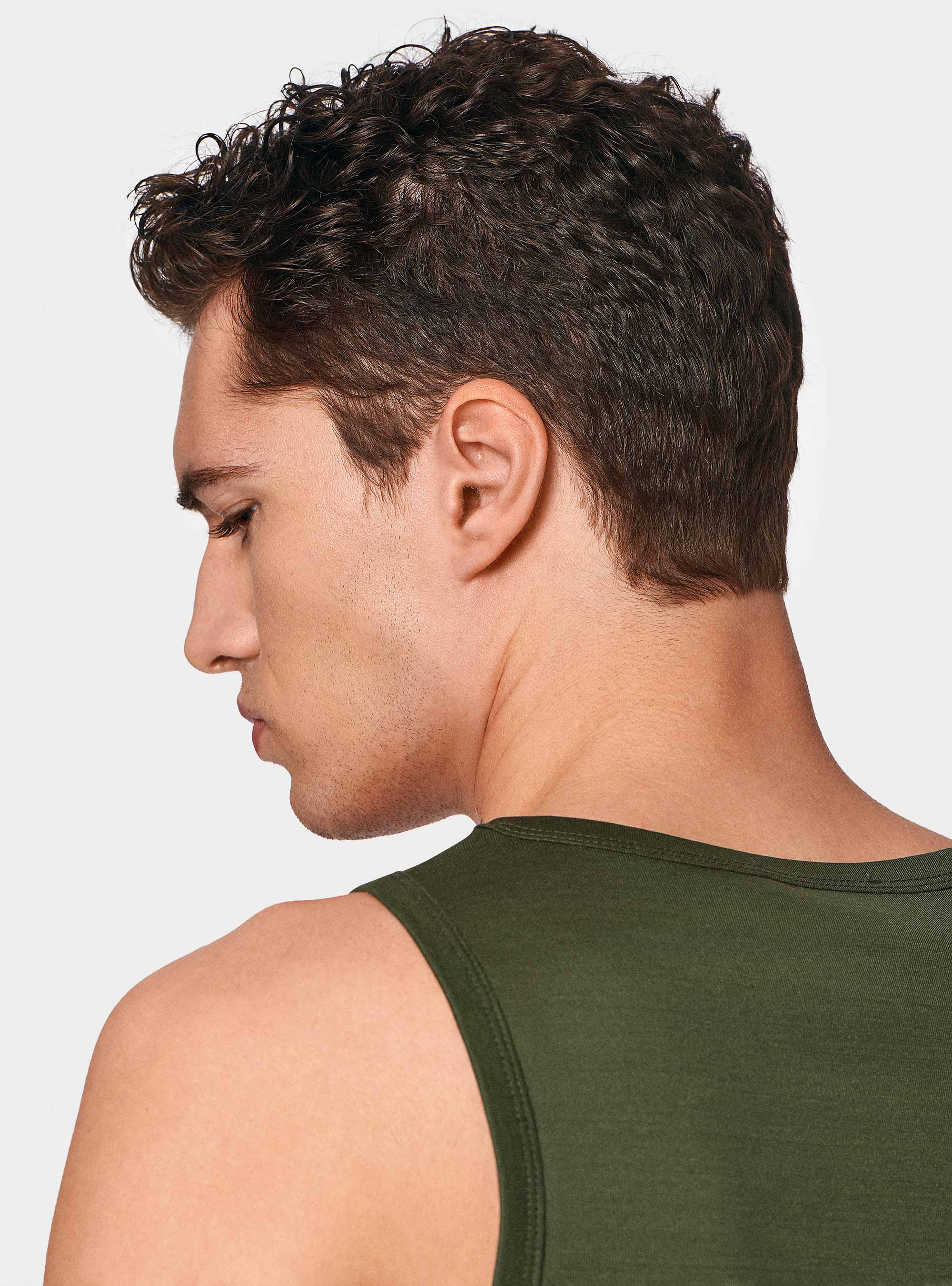 Cotton thread tank top, GREEN