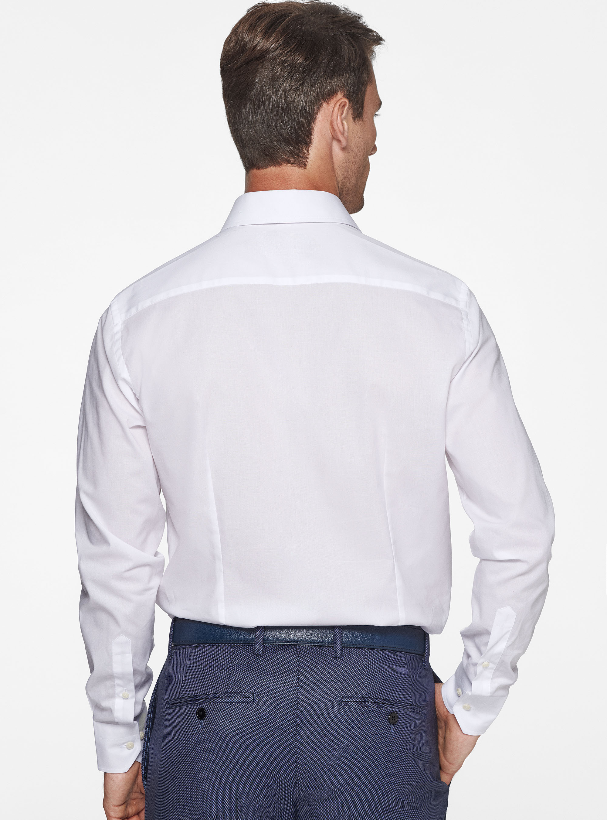 Camisa de popelina elástica, BLANCO