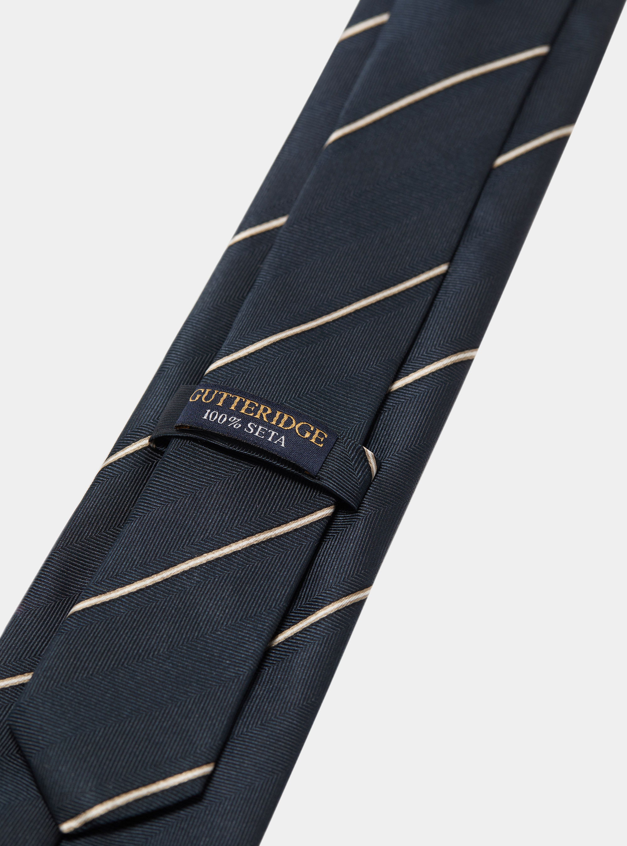 Seidenkrawatte mit schmalem Streifen, NAVY 0218C