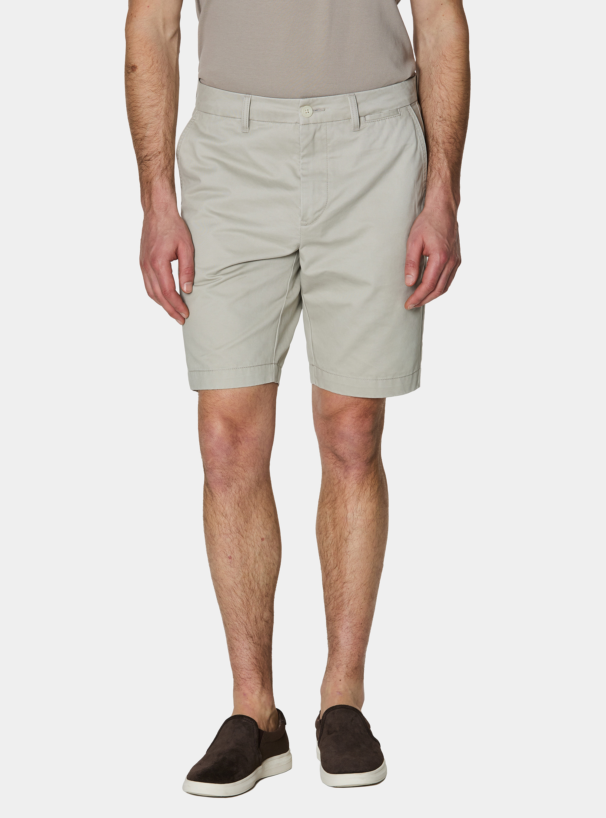 Bermuda chino in twill di cotone, ECRU