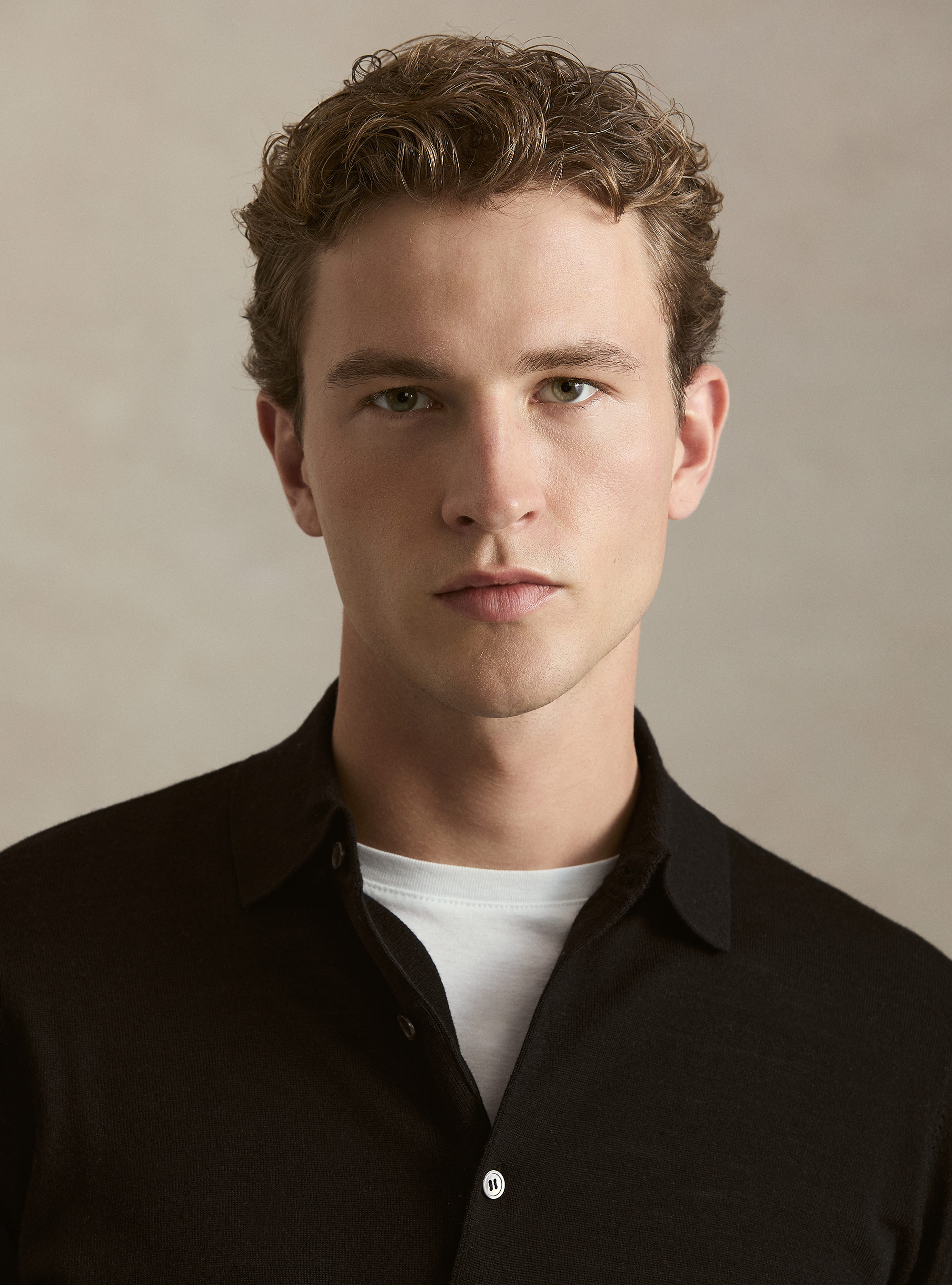Extrafine merino wool knit polo shirt, BLACK