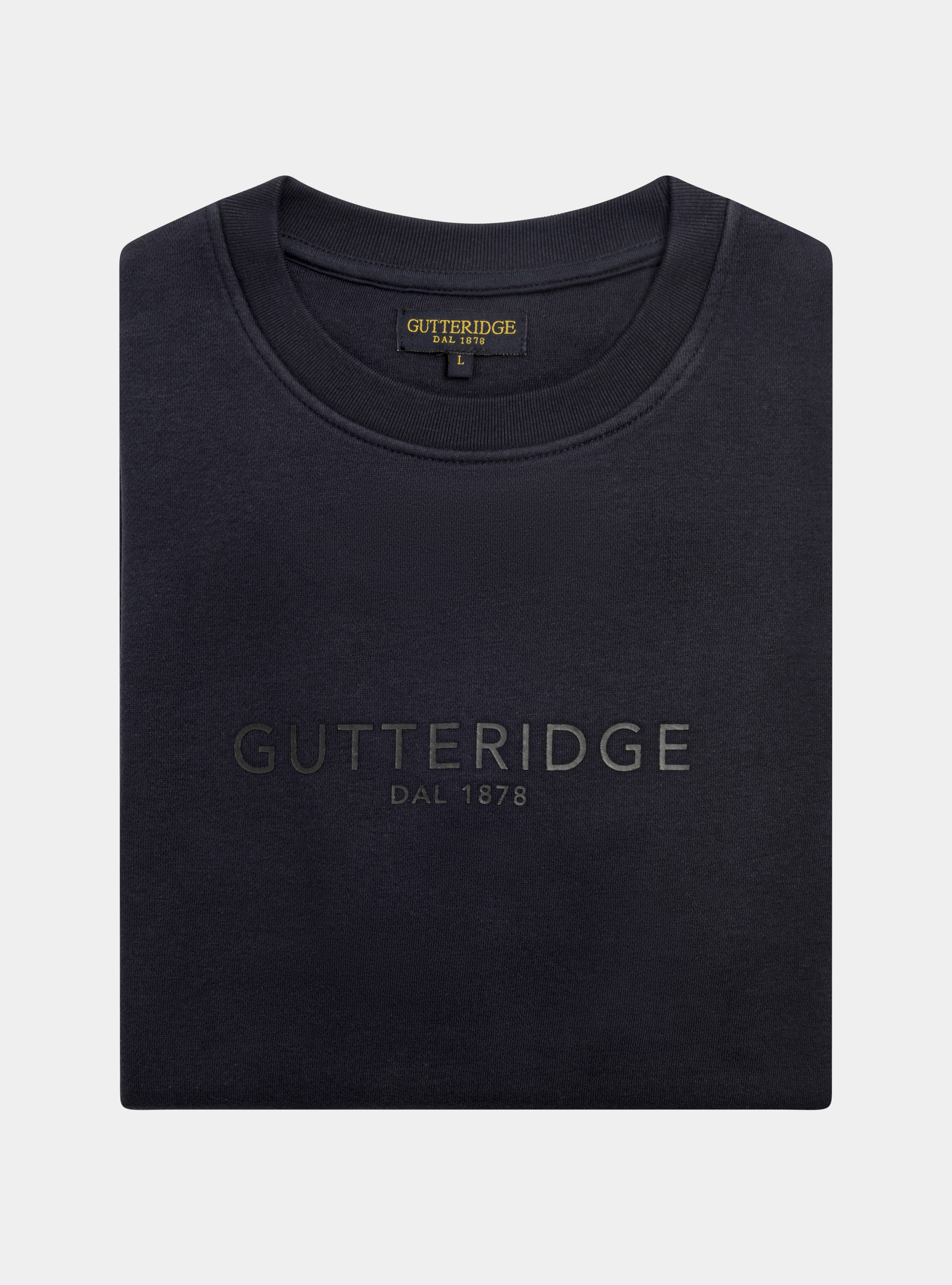 Branded round-neck sweatshirt, NAVY BLUE