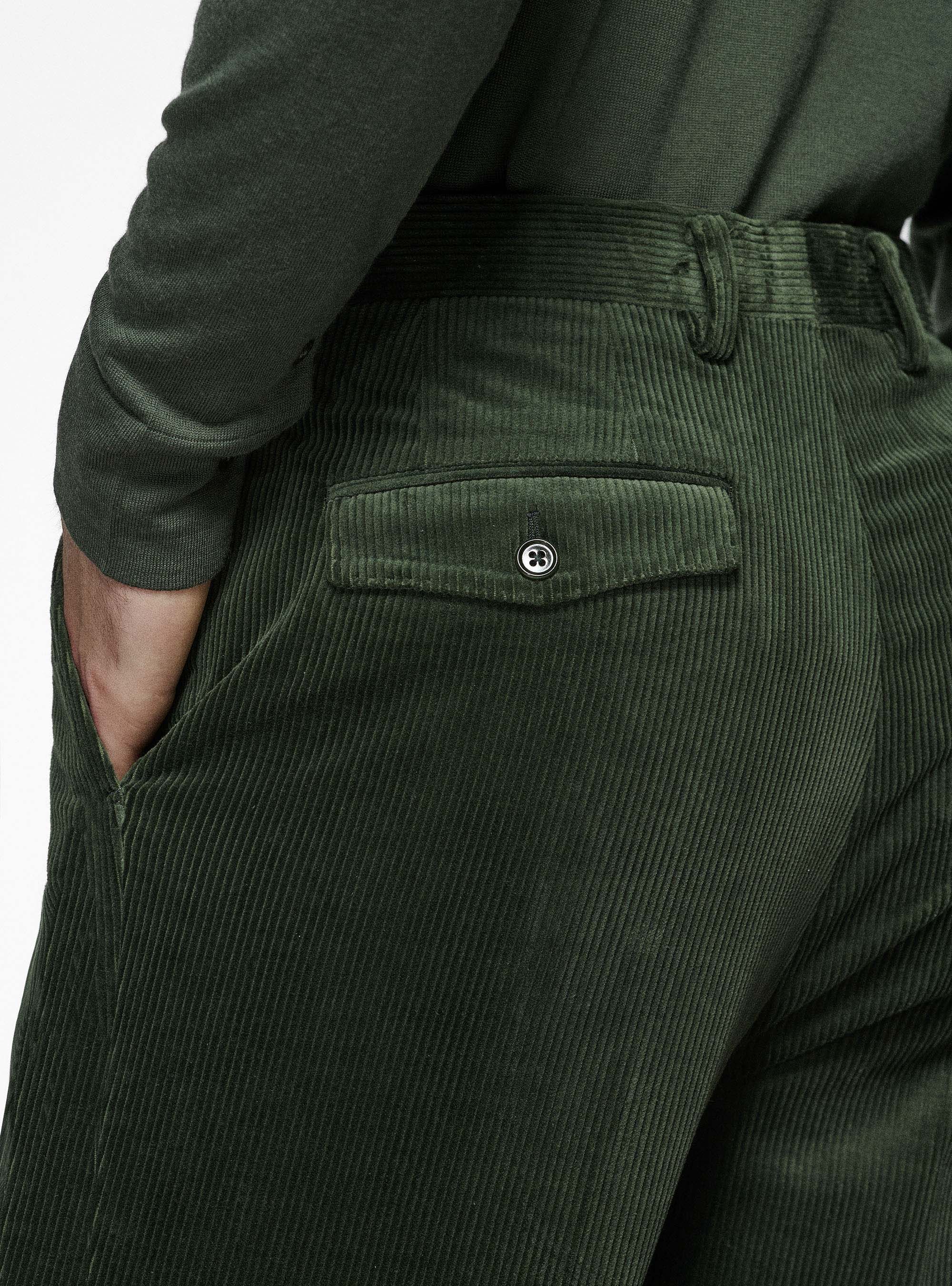 Duca Visconti Beige Stretch Corduroy 5-Pocket - Custom Fit Pants