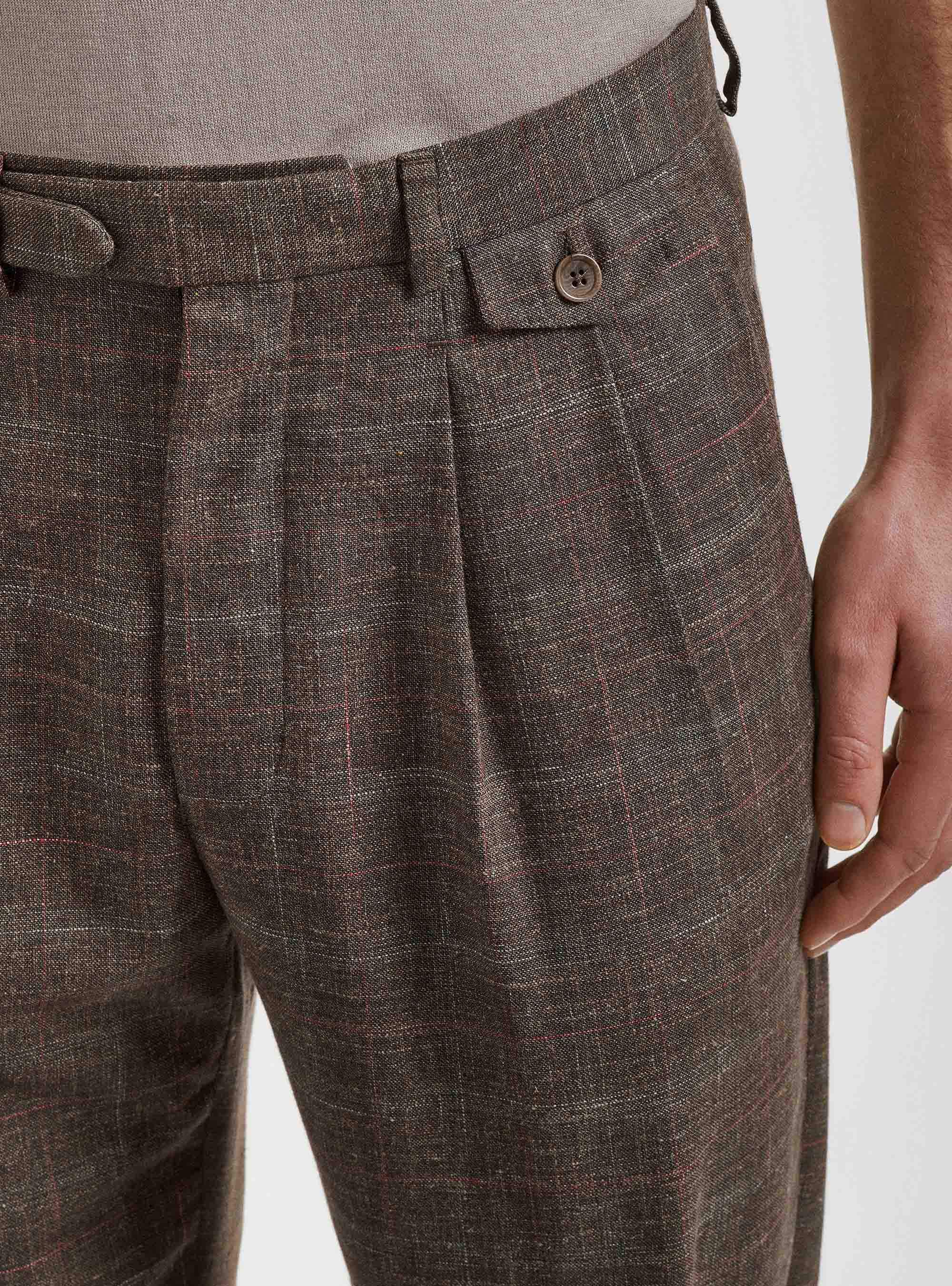 Pantaloni per abito in lana cotone e lino Marlane, KAKY 0612C