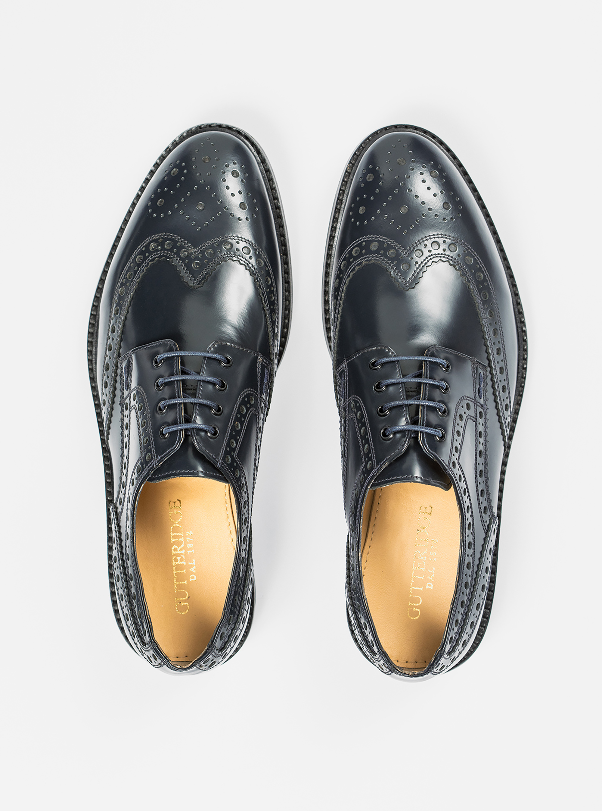 Scarpa derby in pelle abrasivato, BLU NAVY