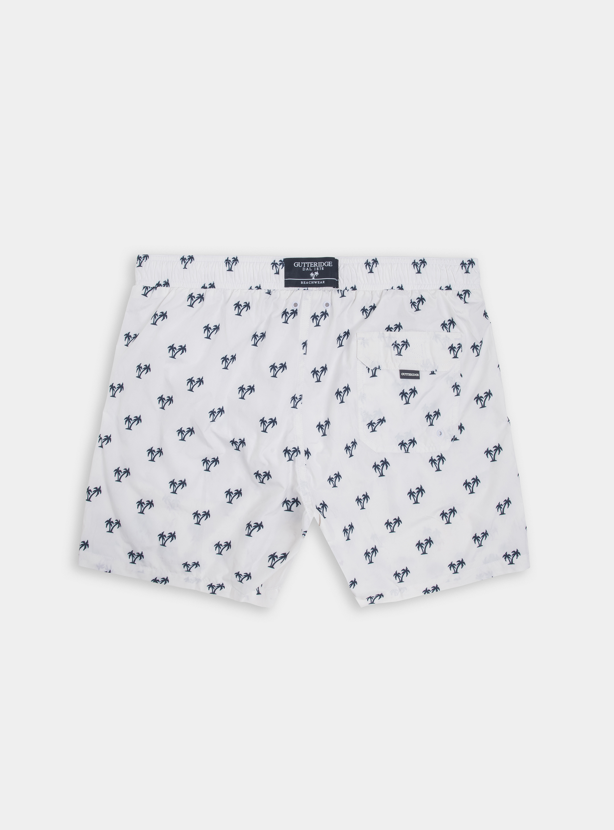 Palm-patterned swimwear, WHITE