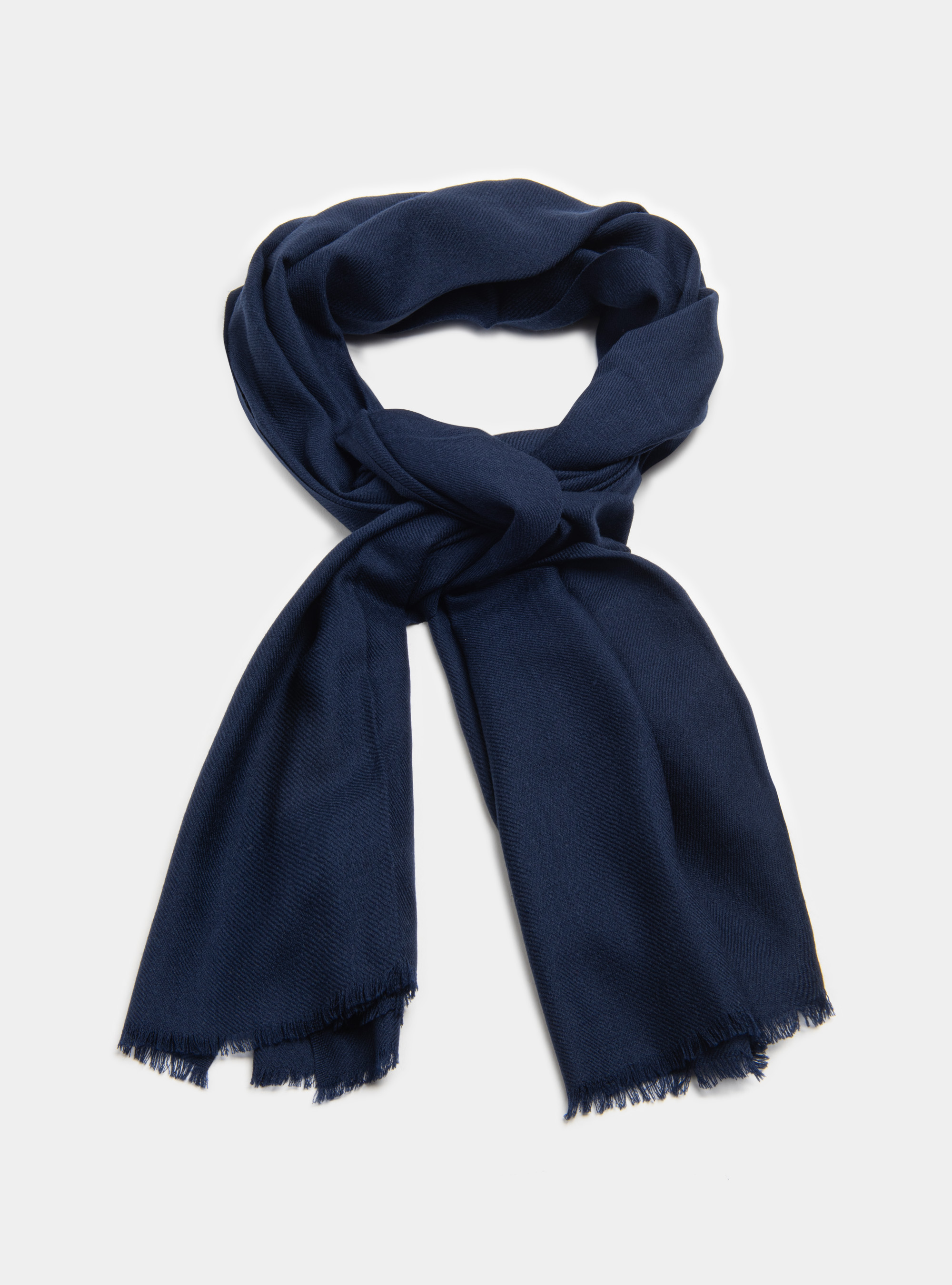 Sciarpa in lana con ricamo, BLU