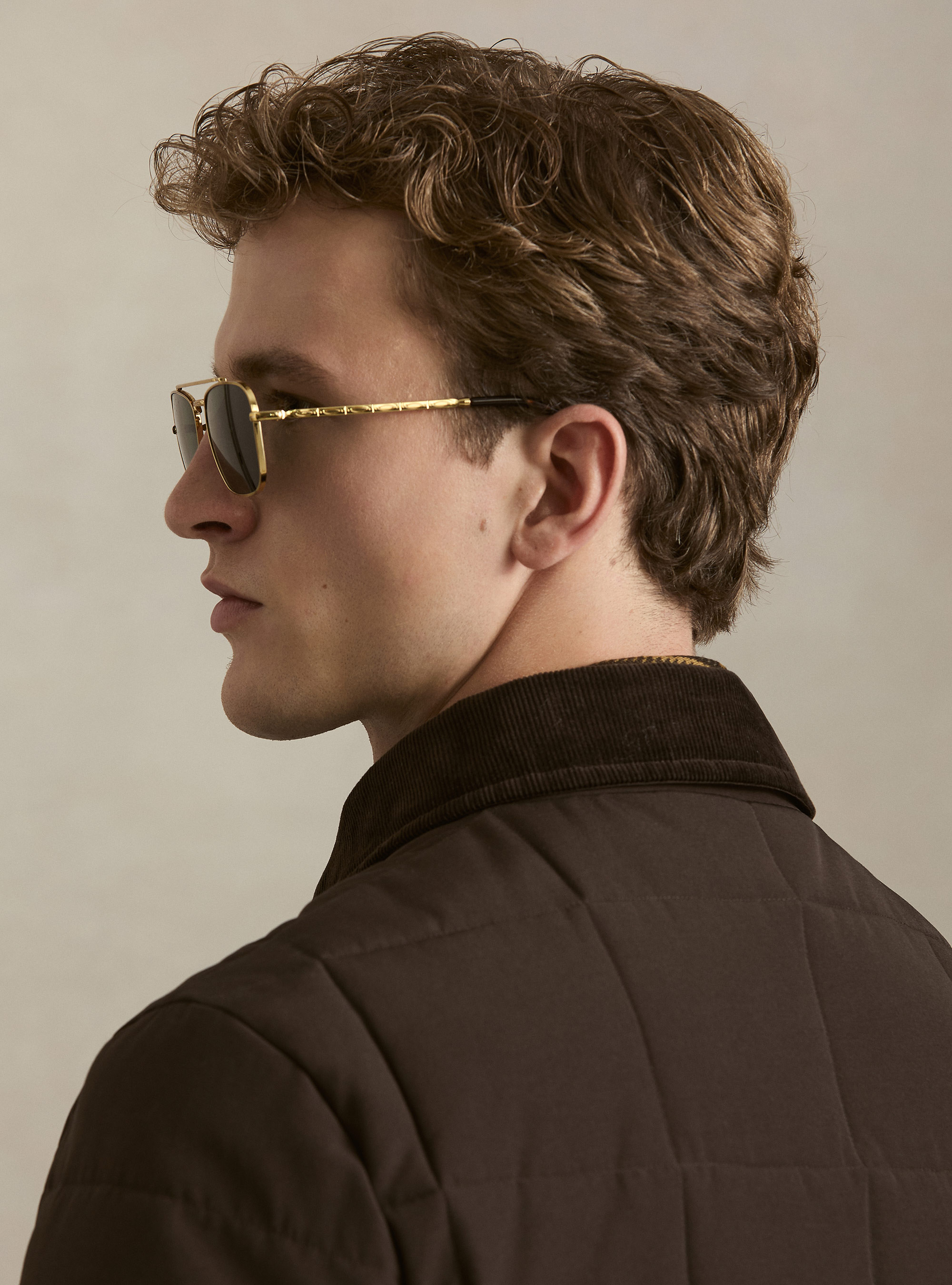 Classic quilted shirt-collar jacket, MARRONE 0508C