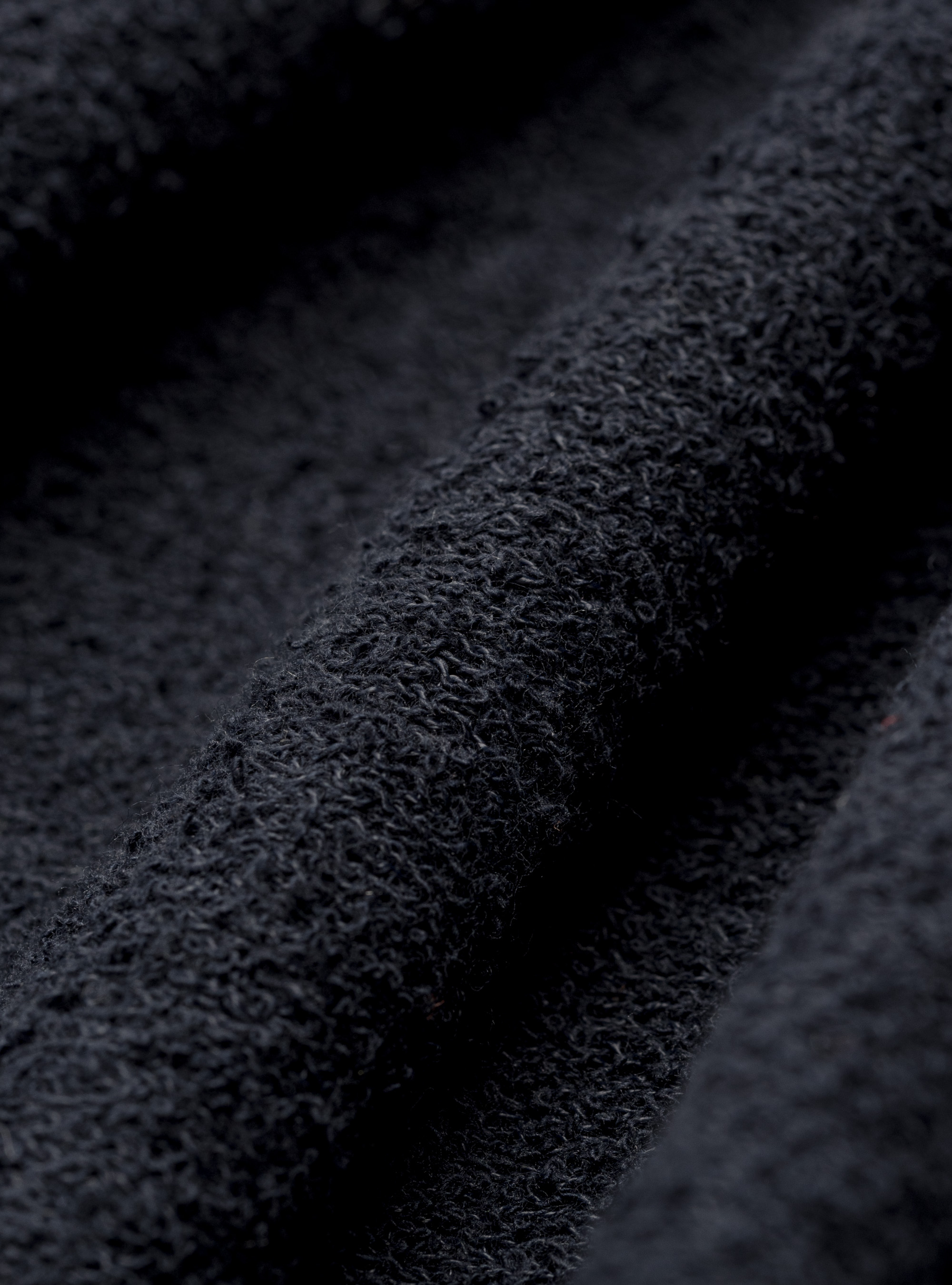 Maglia girocollo in misto cotone bouclè, BLU NAVY