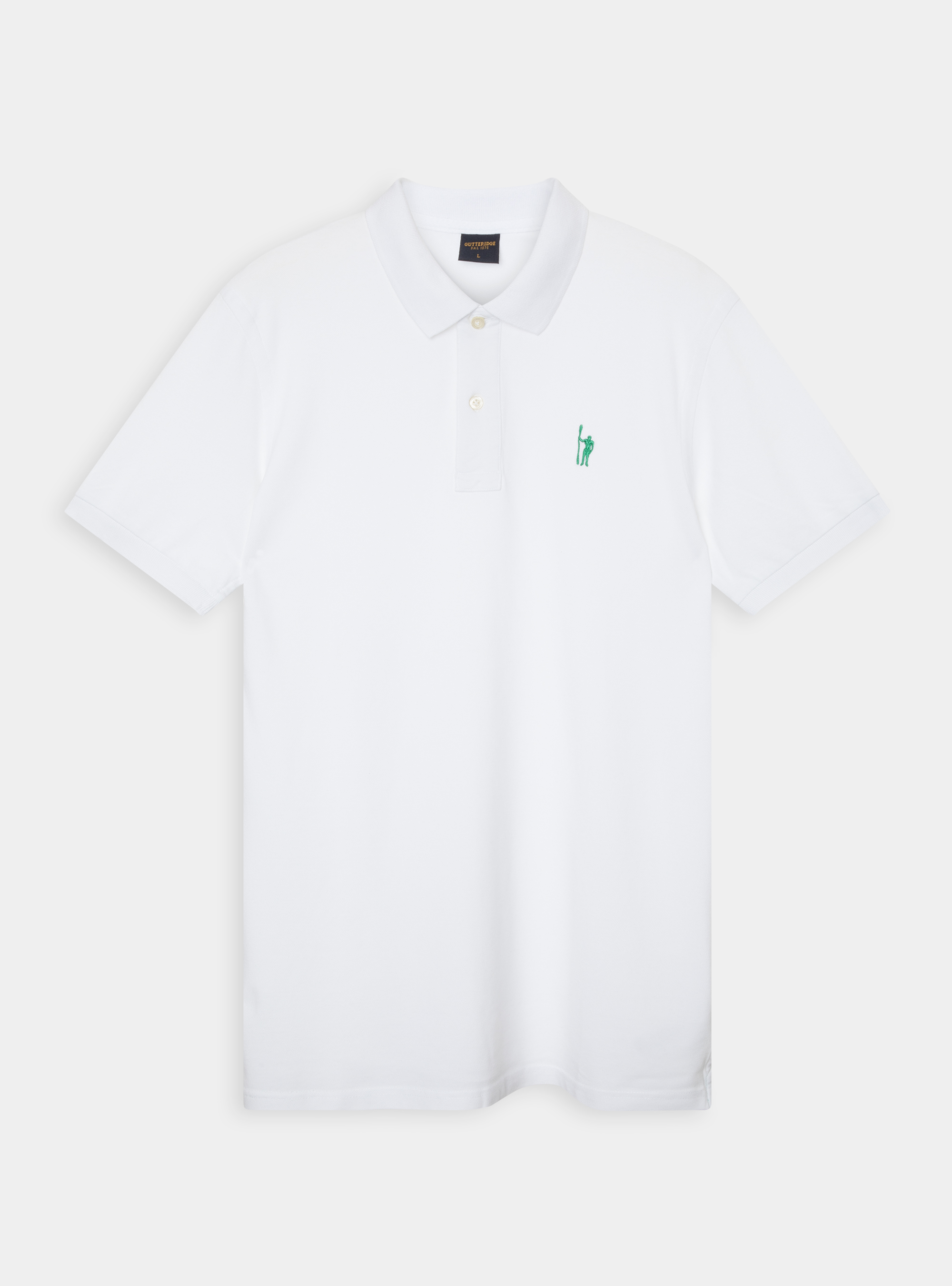 Polo classica in piquet di cotone con ricamo, BIANCO