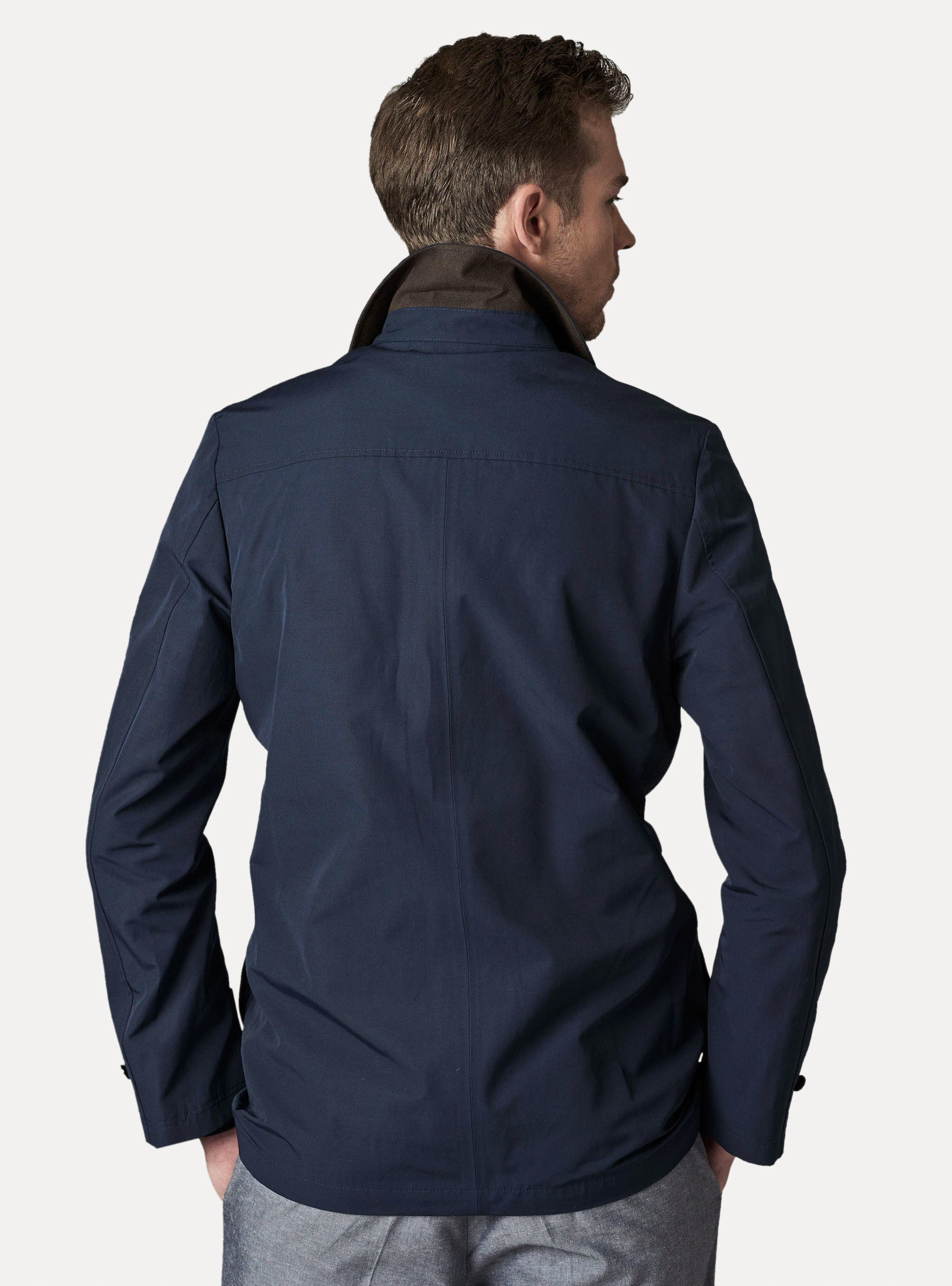  Technical cotton jacket, NAVY BLUE