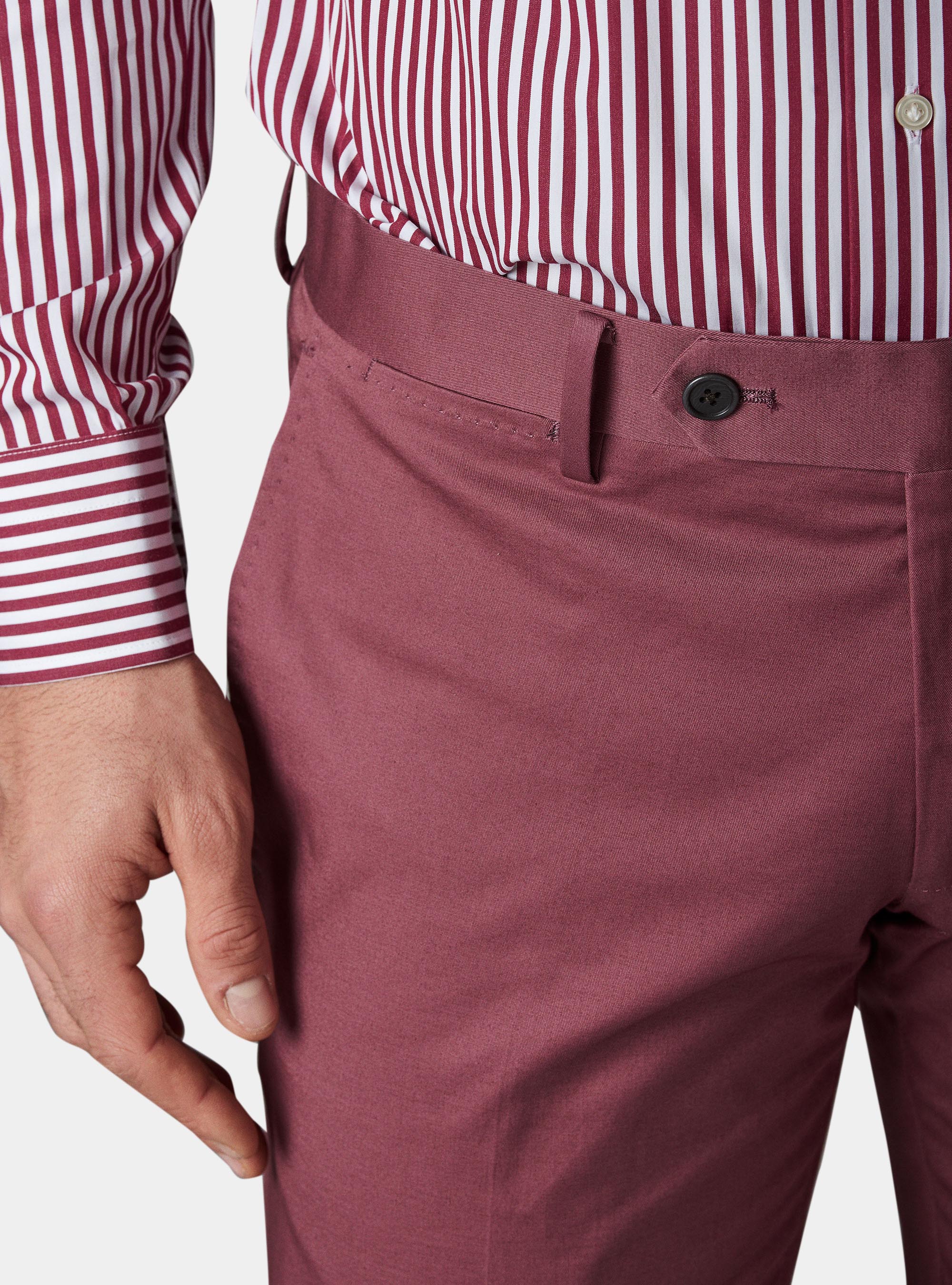 Pantalone per abito in cotone superior, ROSA SCURO 0458C