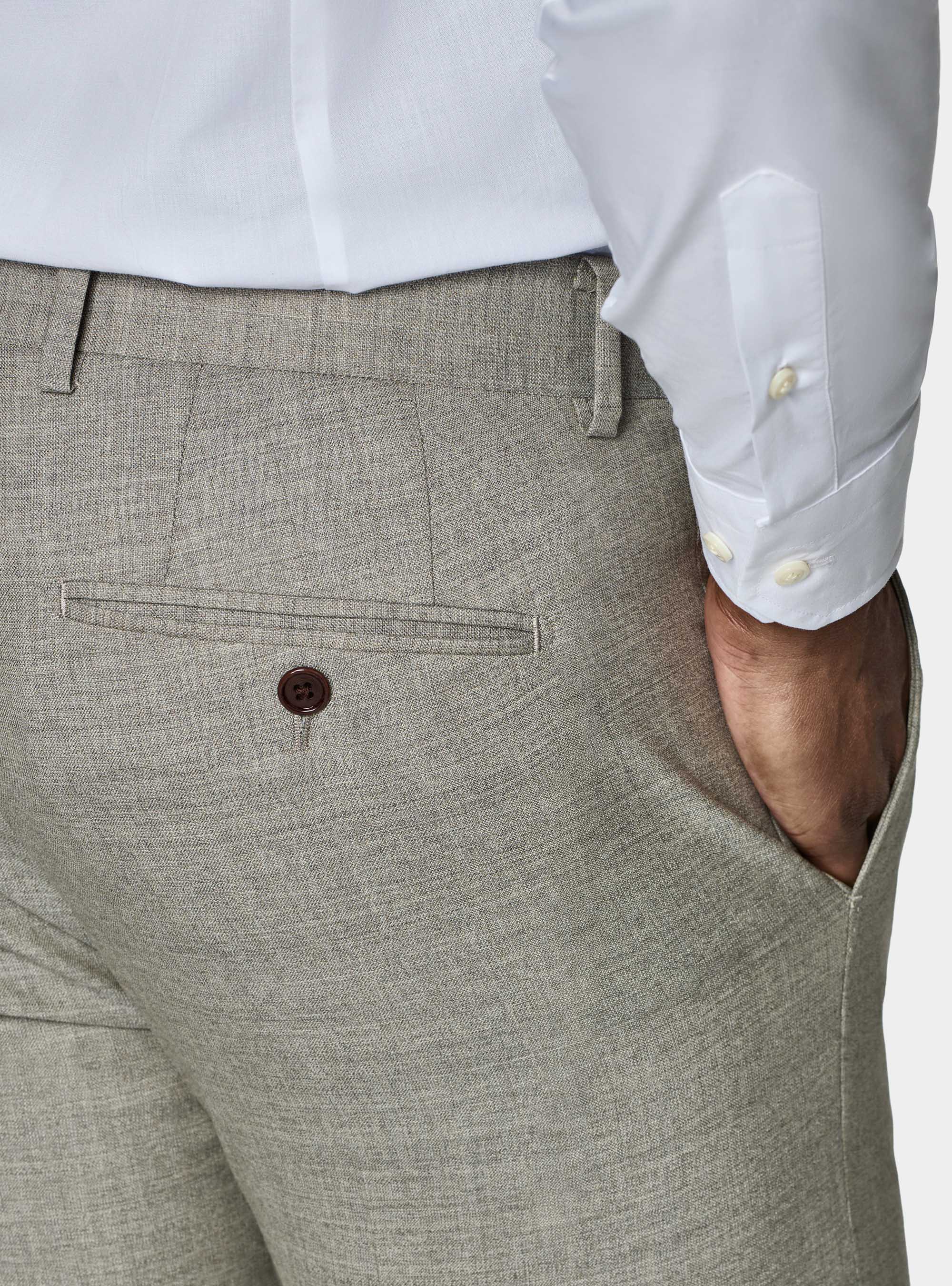 Pure wool suit trousers Vitale Barberis Canonico, ECRU