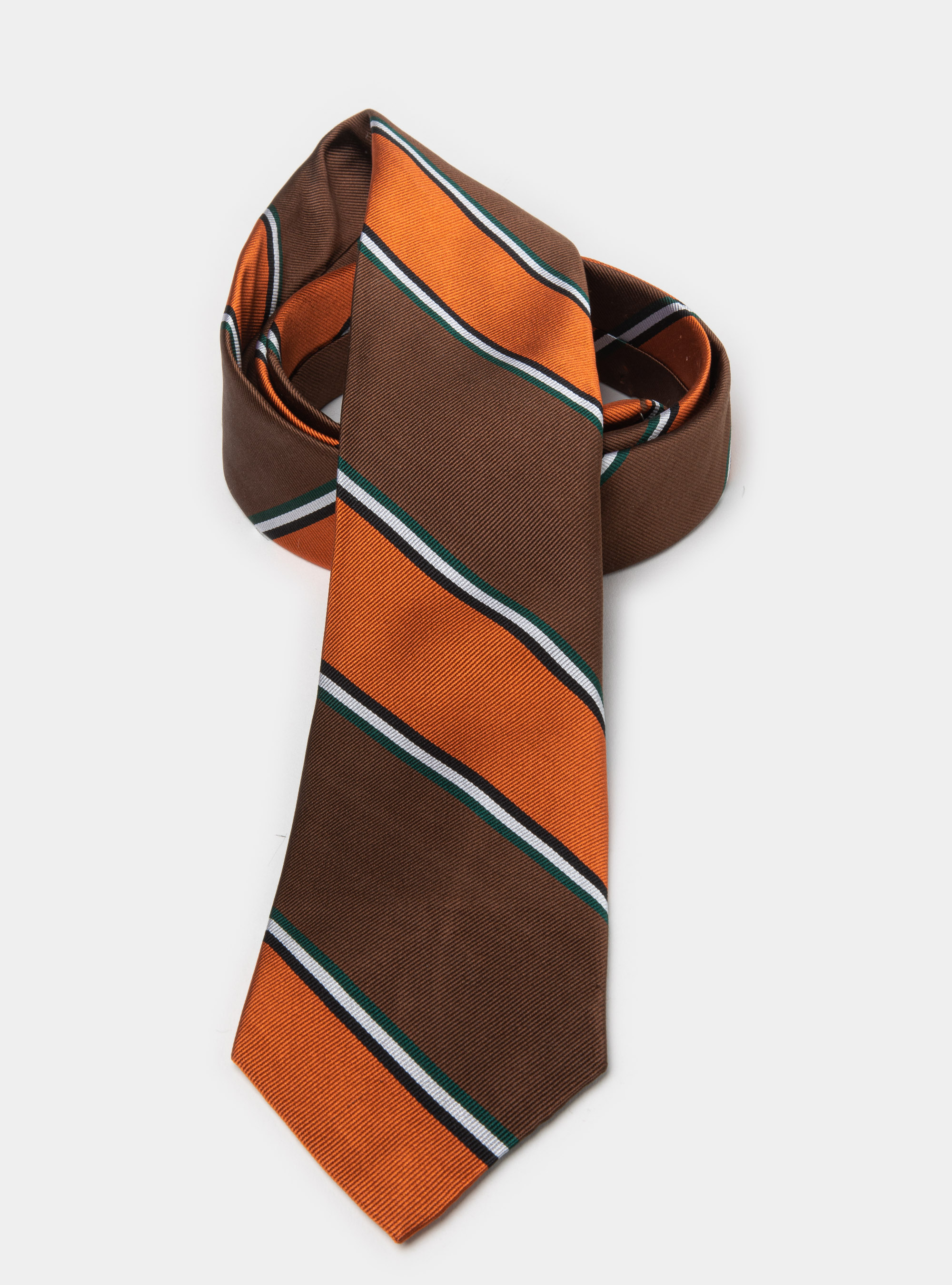 Cravatta in seta rigata, ARANCIONE