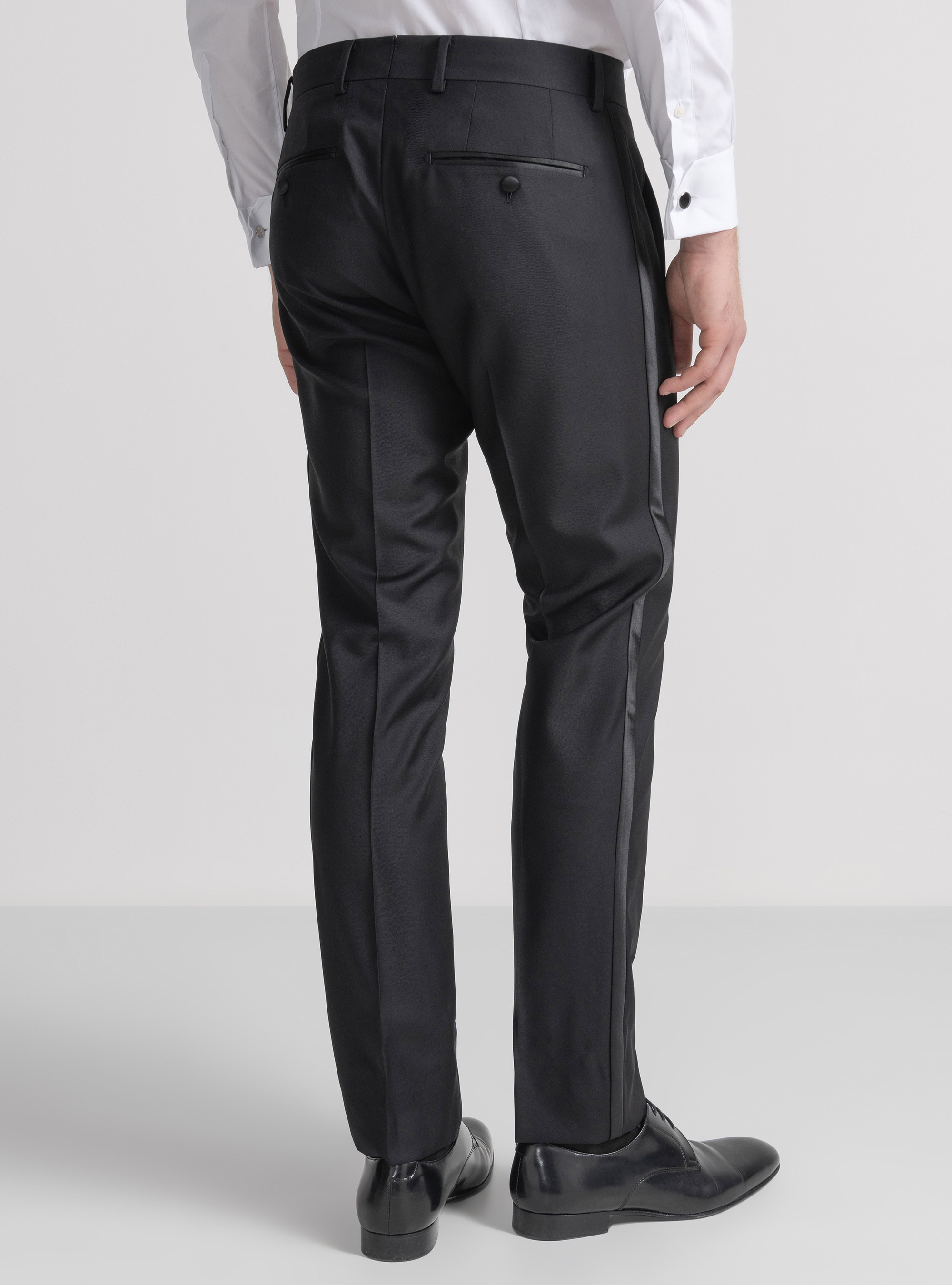 Pure wool smoking suit trousers Vitale Barberis Canonico, BLACK