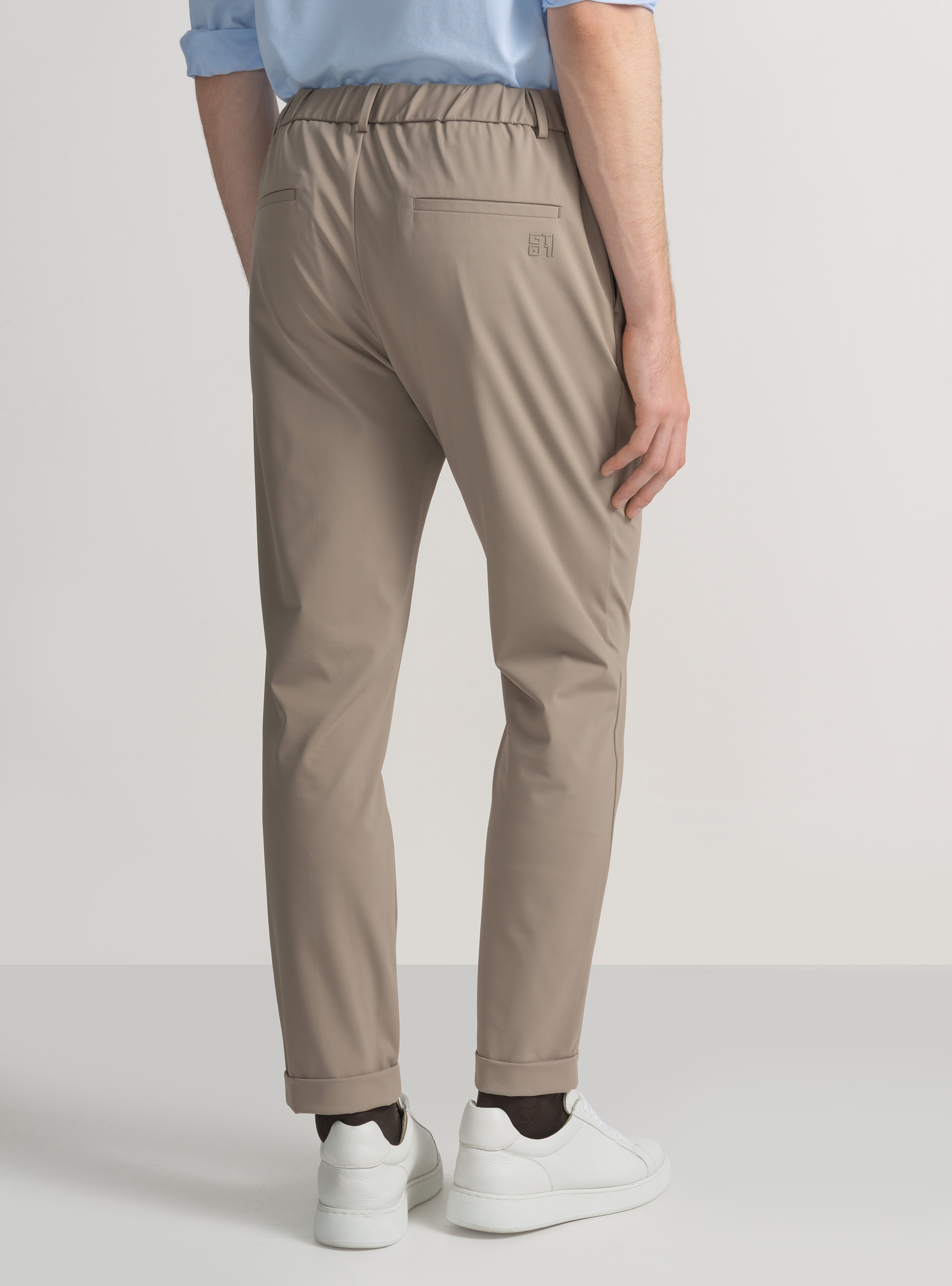 GT01 trousers in stretch nylon, MUD