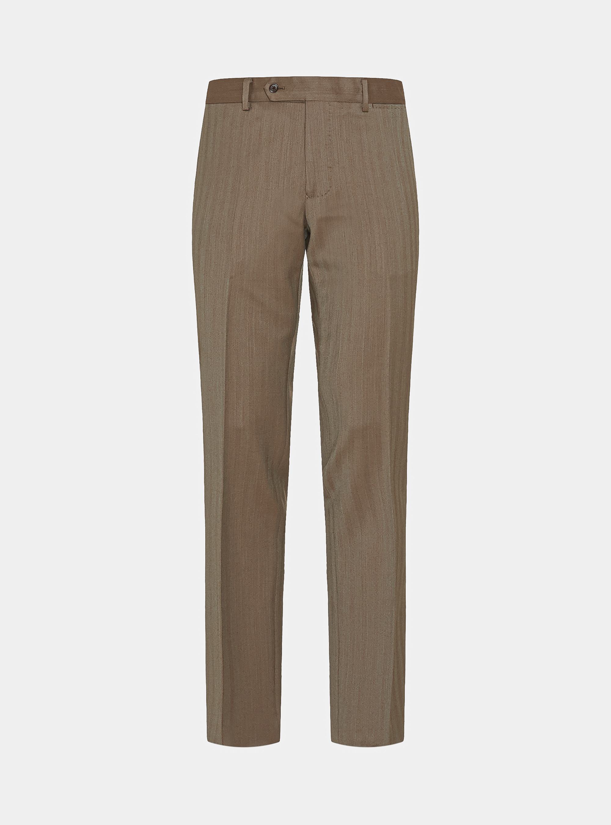 Pantalón de traje en espiga de lana Vitale Barberis Canonico, ARCILLA