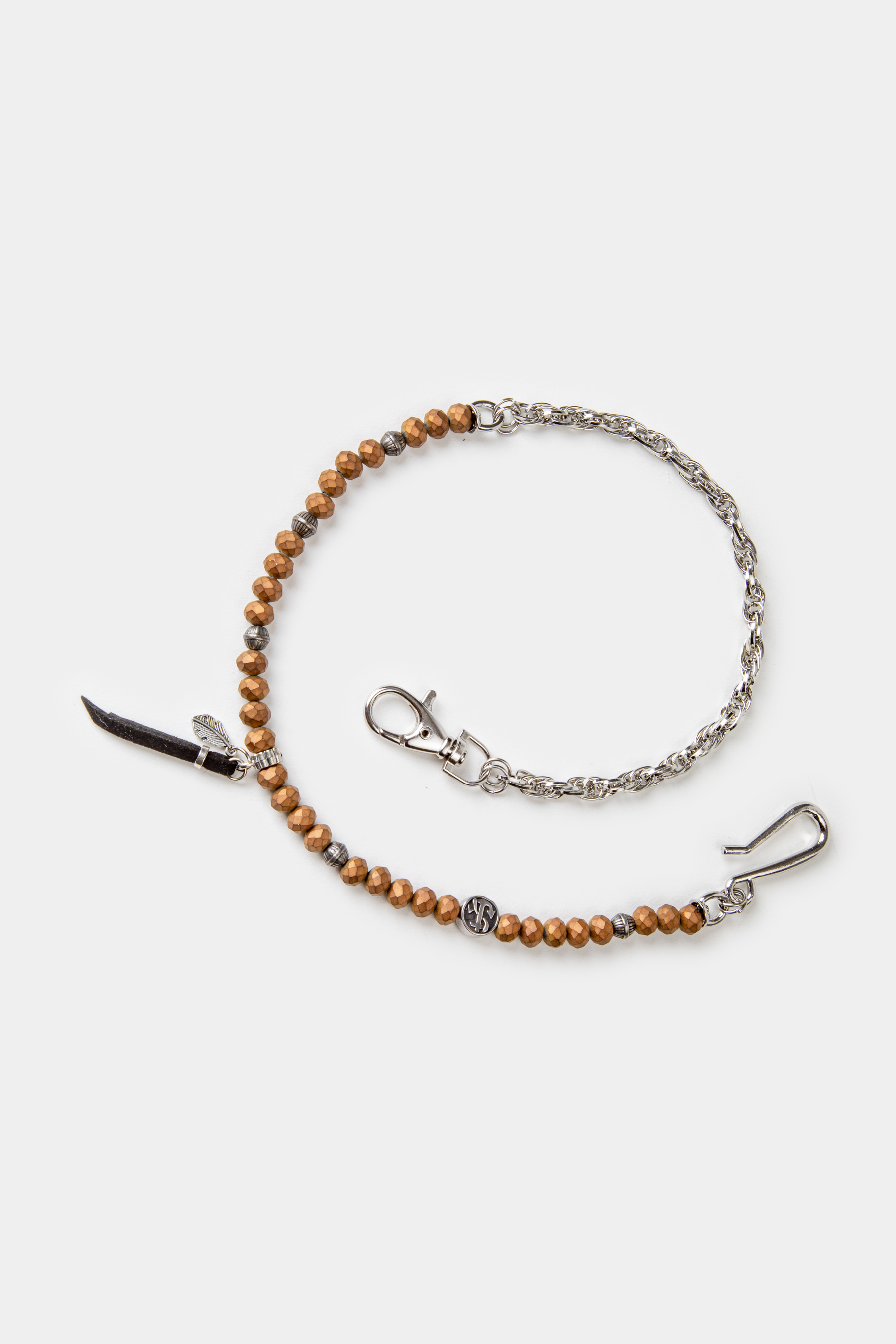 Catena per pantaloni con pietre marroni e ciondolo, UNICO