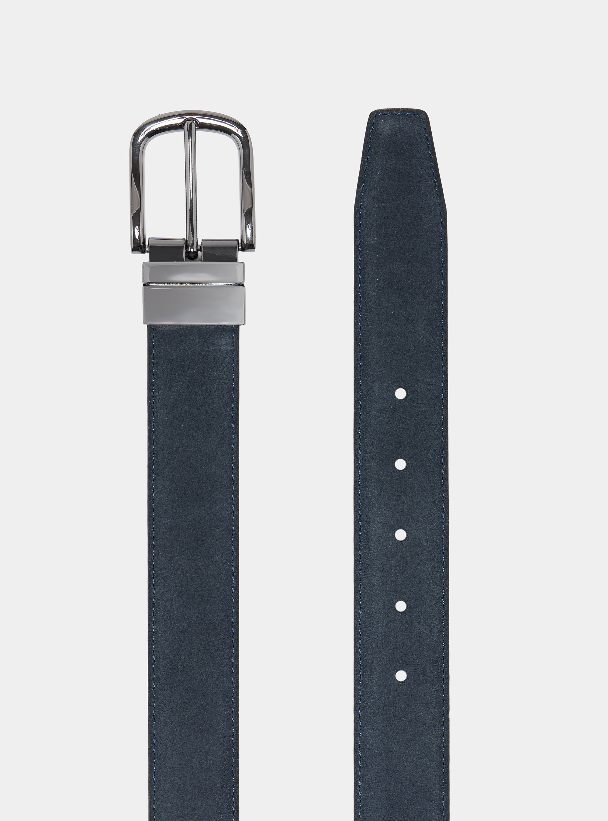 Reversible leather and suede belt, INK