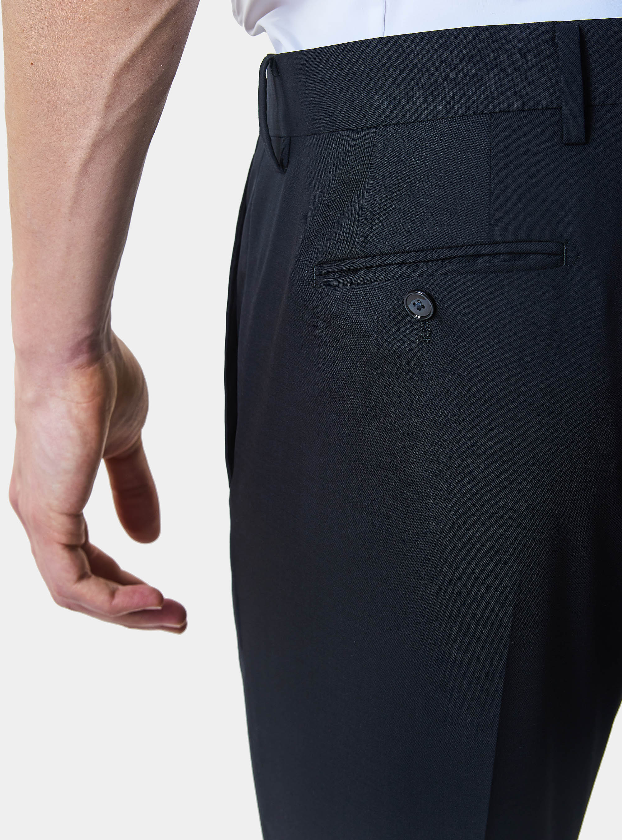 Travelwear wool suit trousers, BLACK