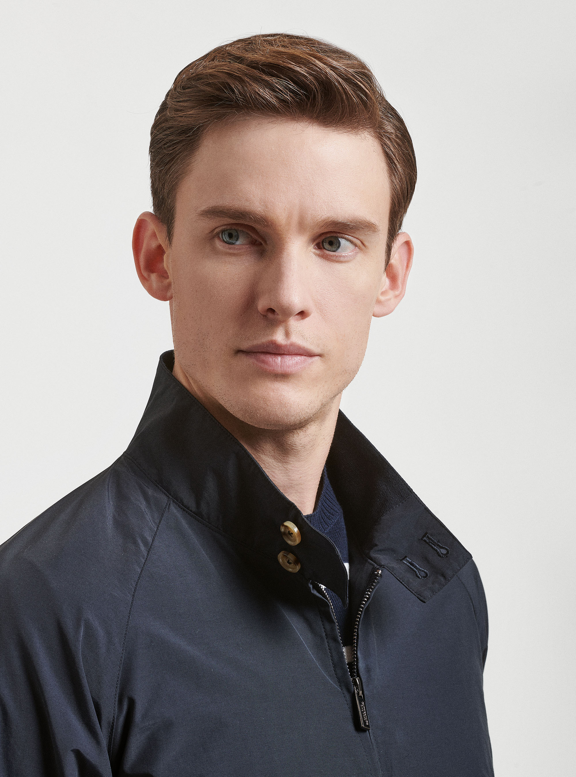 Bomber regular fit in misto cotone, BLU NAVY