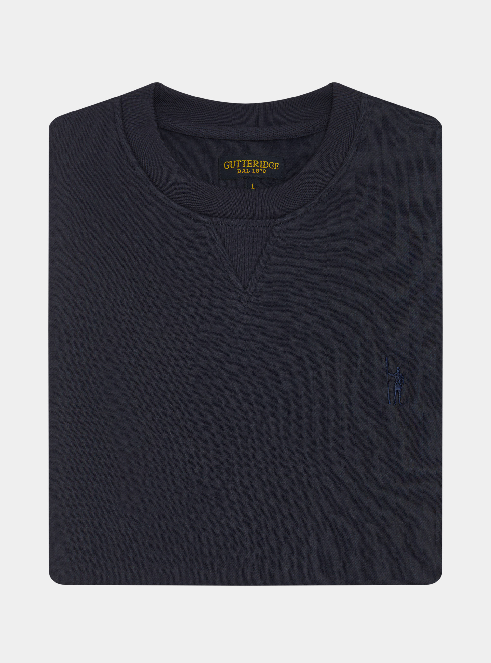 Crew-neck sweatshirt with embroidery, NAVY BLUE