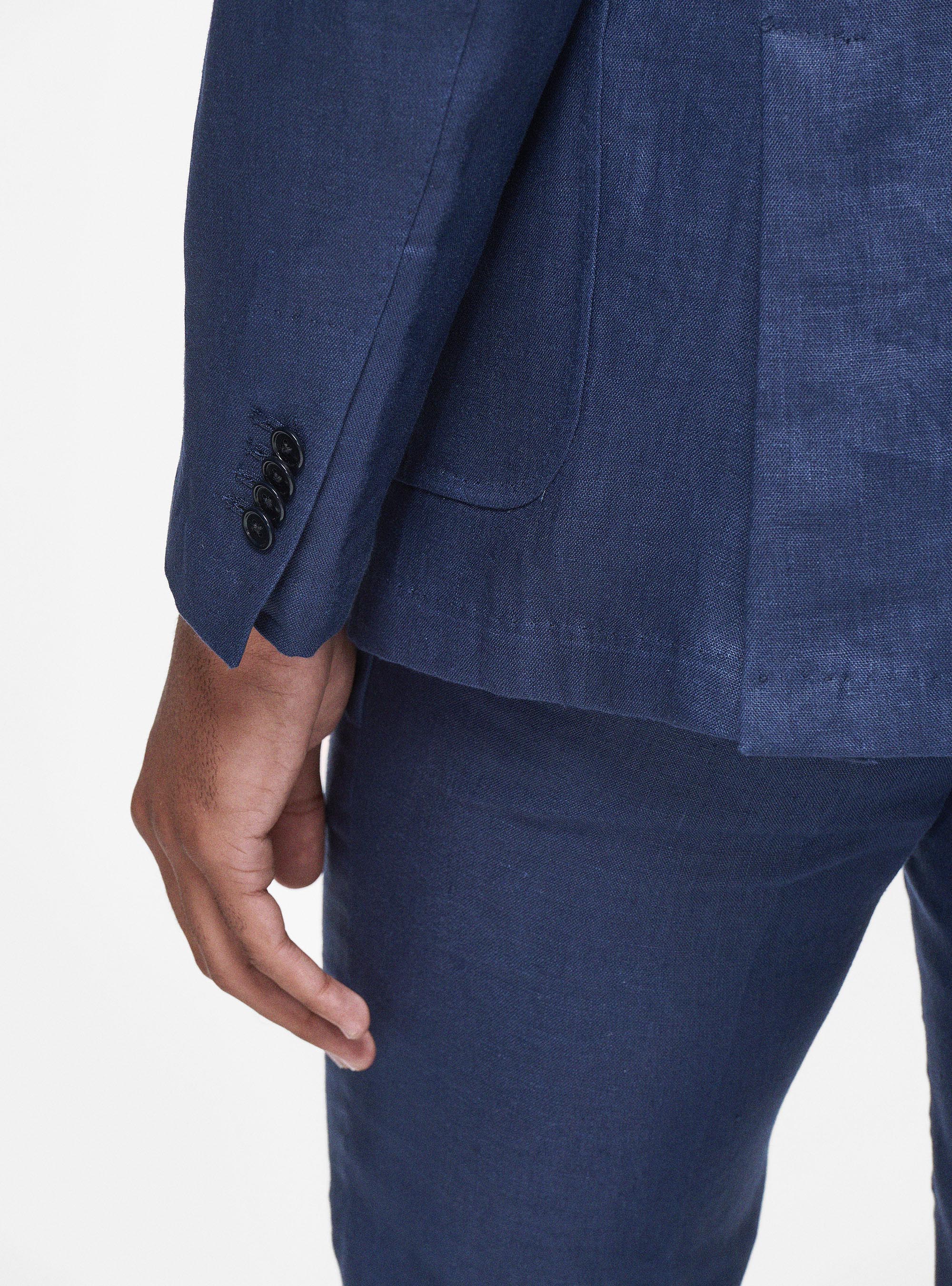 Pure linen blazer, BLUE