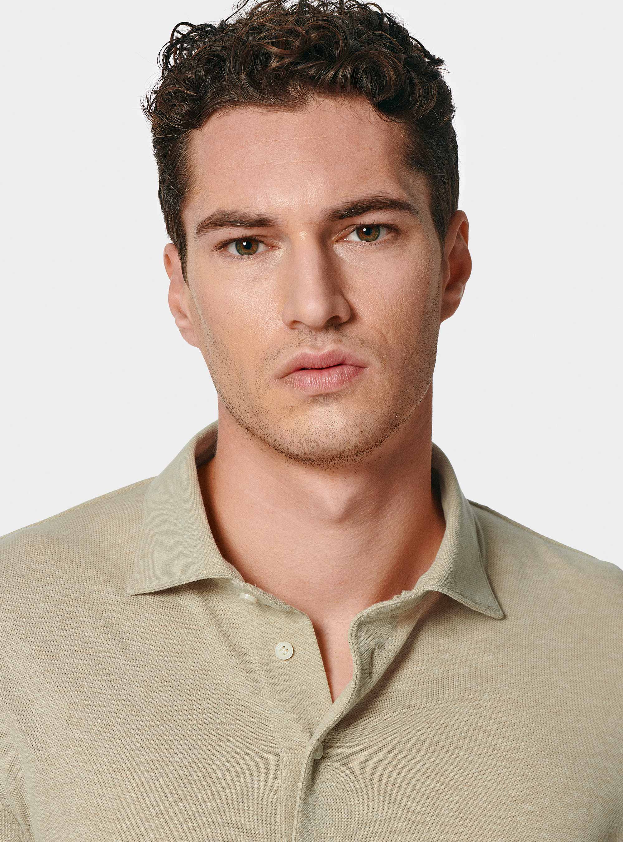 Polo GT01 in piquet stretch, SABBIA