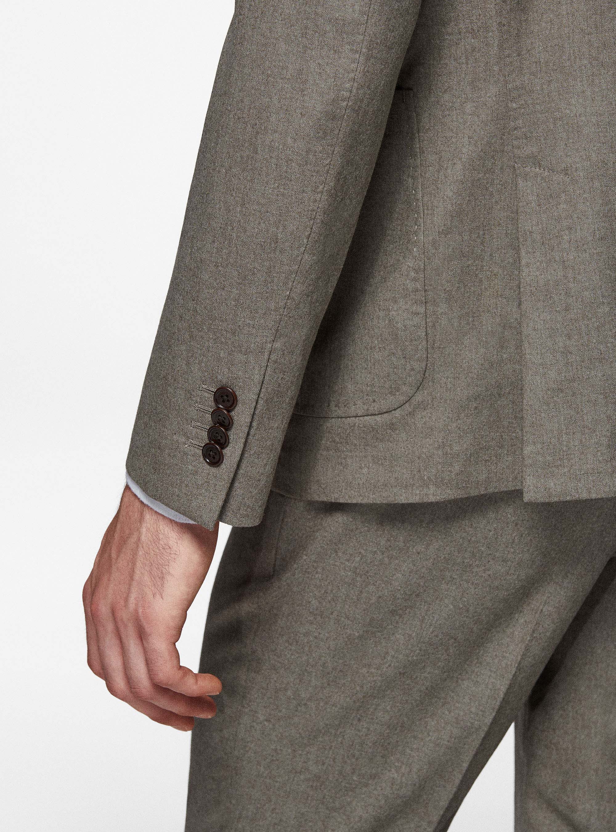 Giacca doppiopetto in flanella Vitale Barberis Canonico, SABBIA