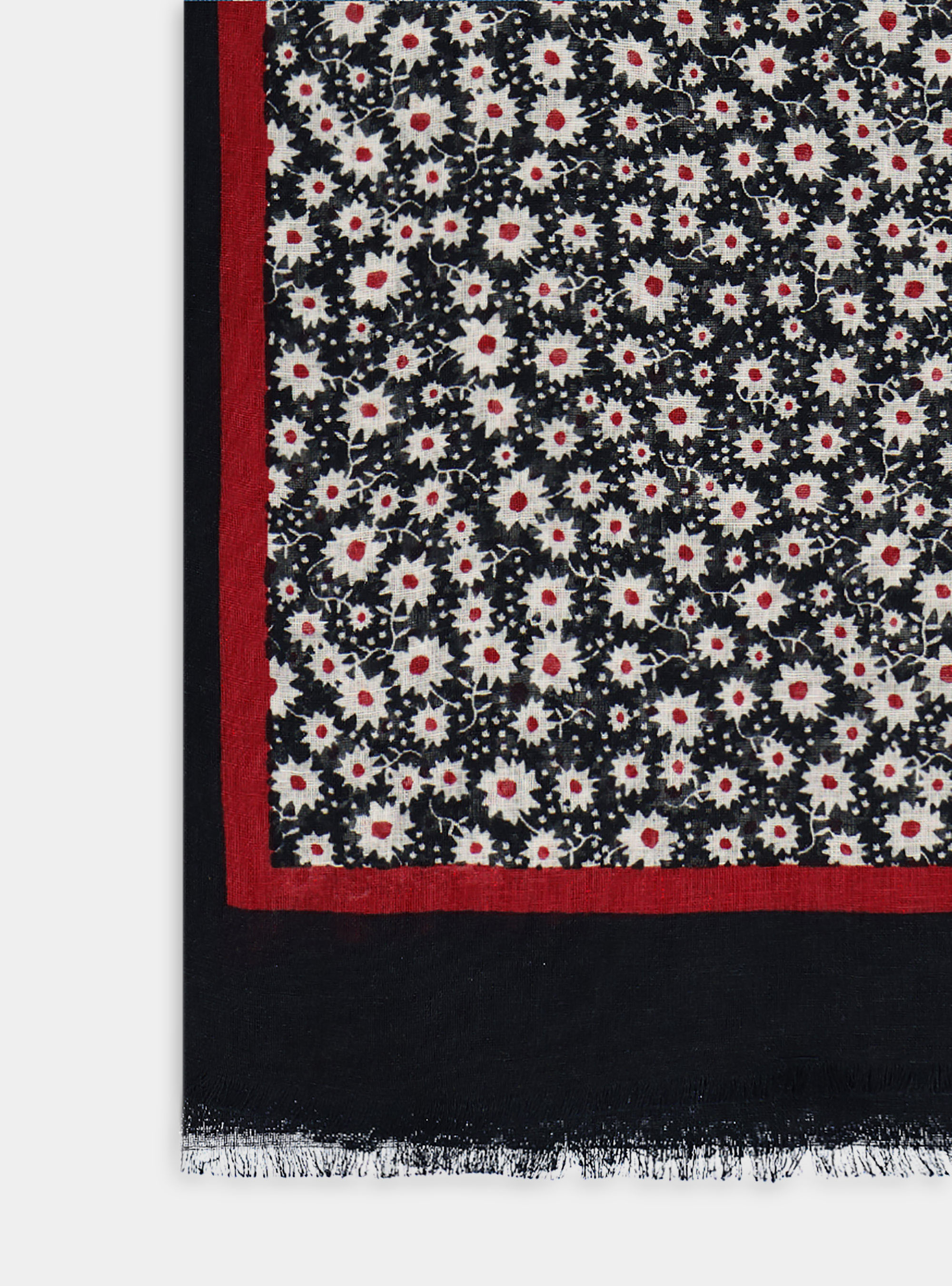 Daisy patterned scarf, NAVY BLUE