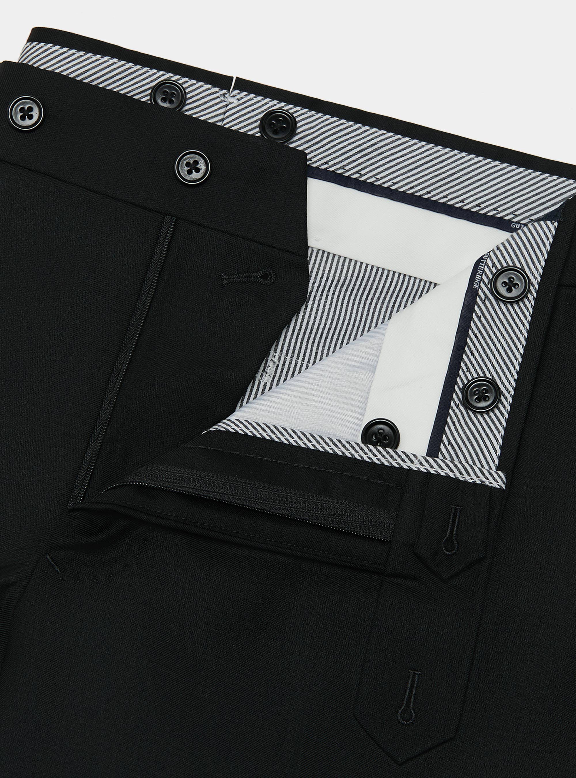 Pantaloni in pura lana superfine 110's, NERO