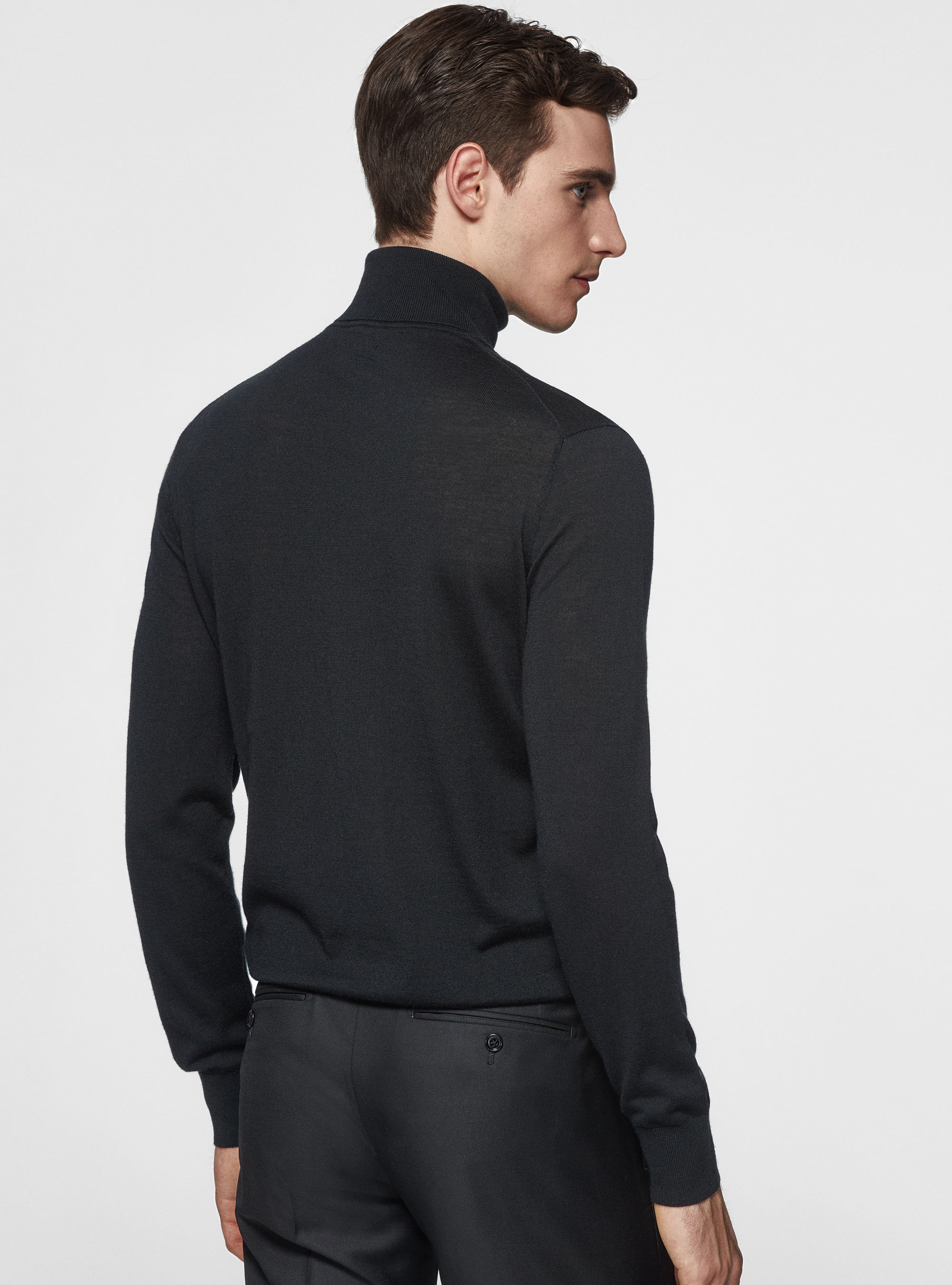 Dolcevita in pura lana merino extrafine, NERO