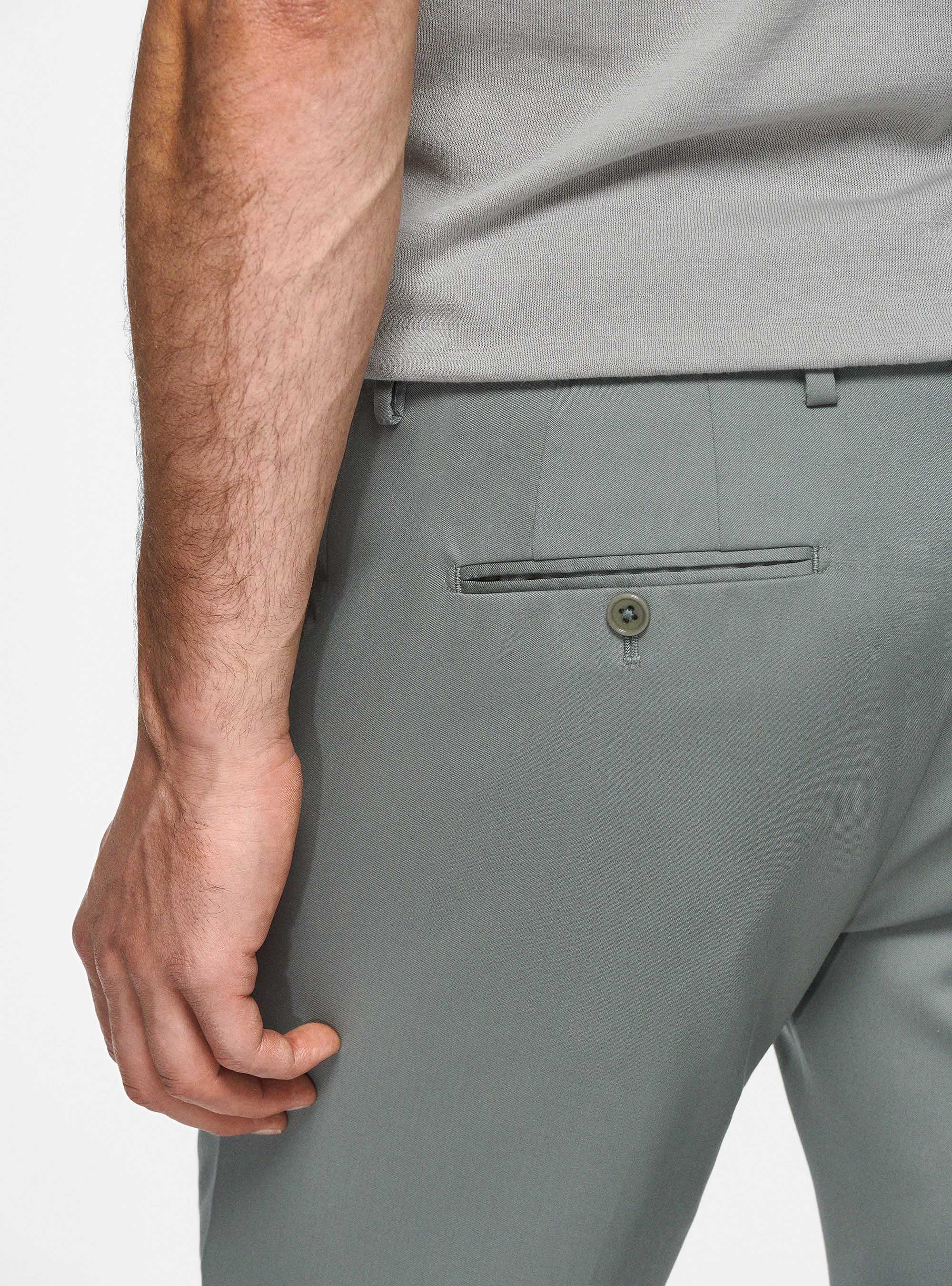 Trousers in pure 110's superfine wool, SALVIA 0602C