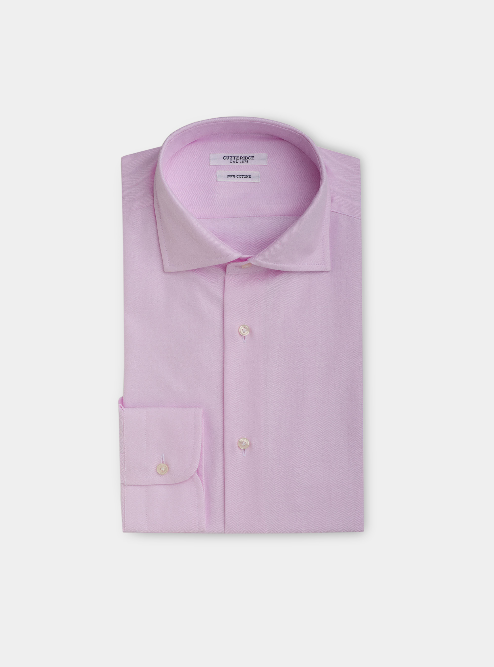 semi-open french collar in armoured cotton