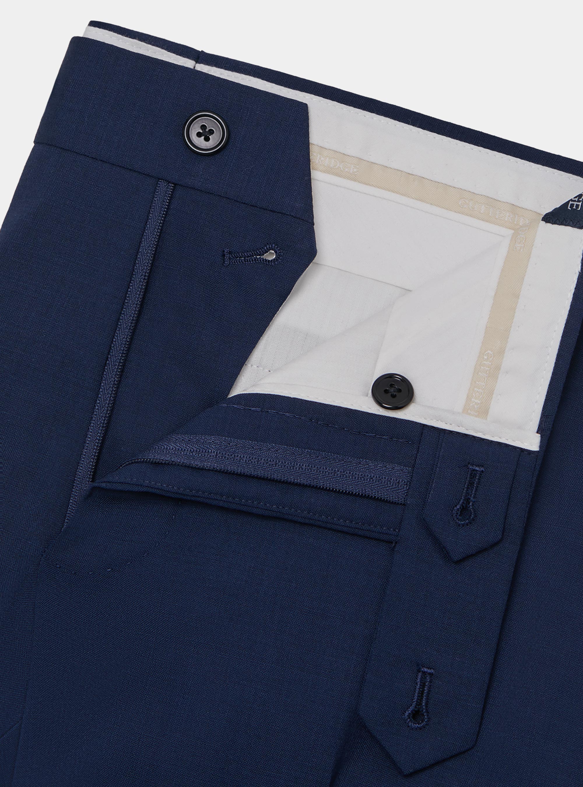 Pantaloni in pura lana superfine 120, BLU