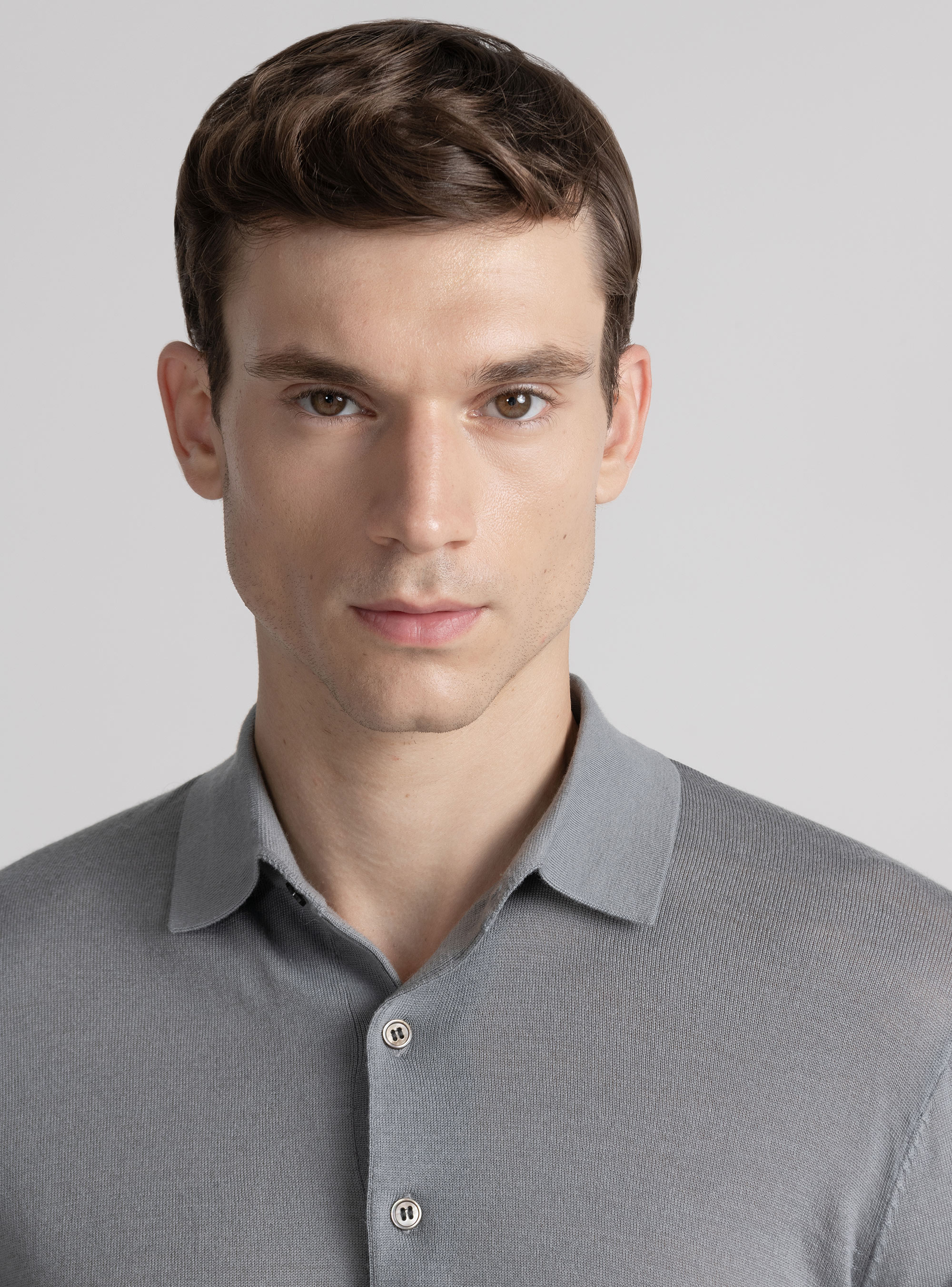 Polo de lana merina extrafina, GRIS MARENGO