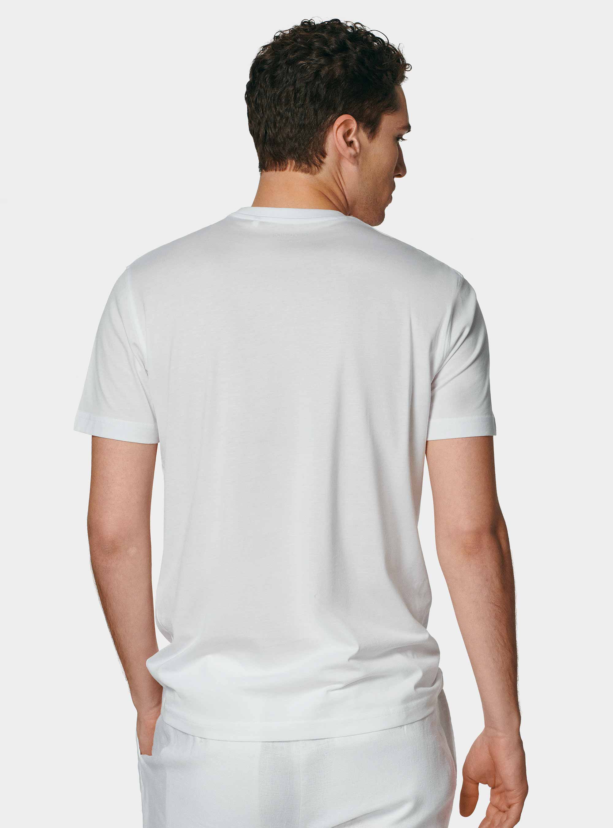 Half-sleeve T-shirt in Supima cotton, WHITE