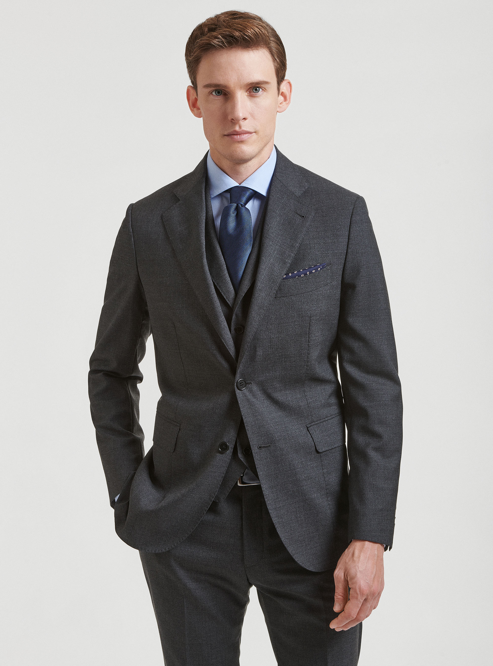 Gutteridge - Giacca per abito in pura lana Vitale Barberis Canonico, Unisex, Asfalto, Taglia: 48