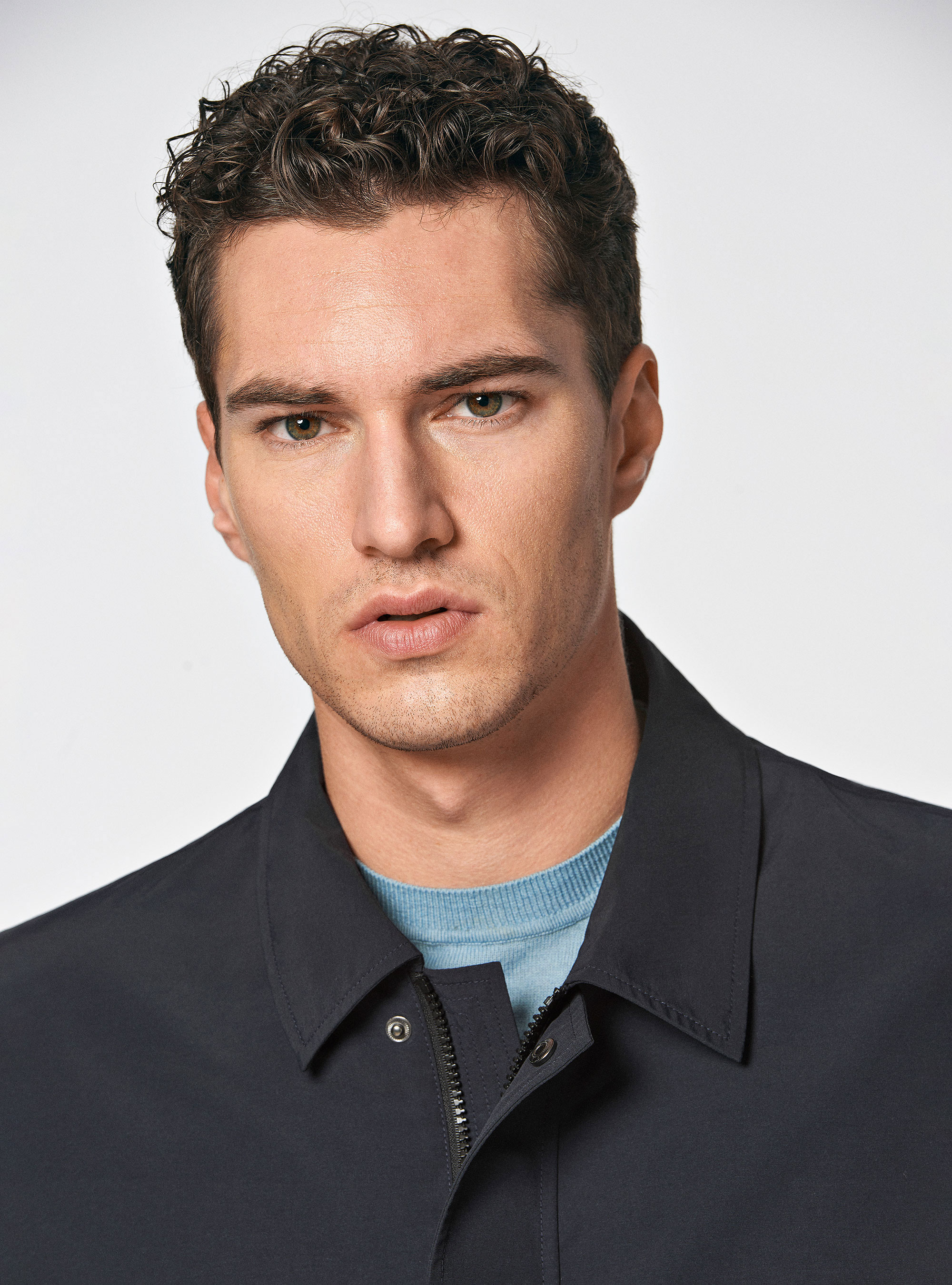 Field jacket in misto cotone nylon, BLU NAVY