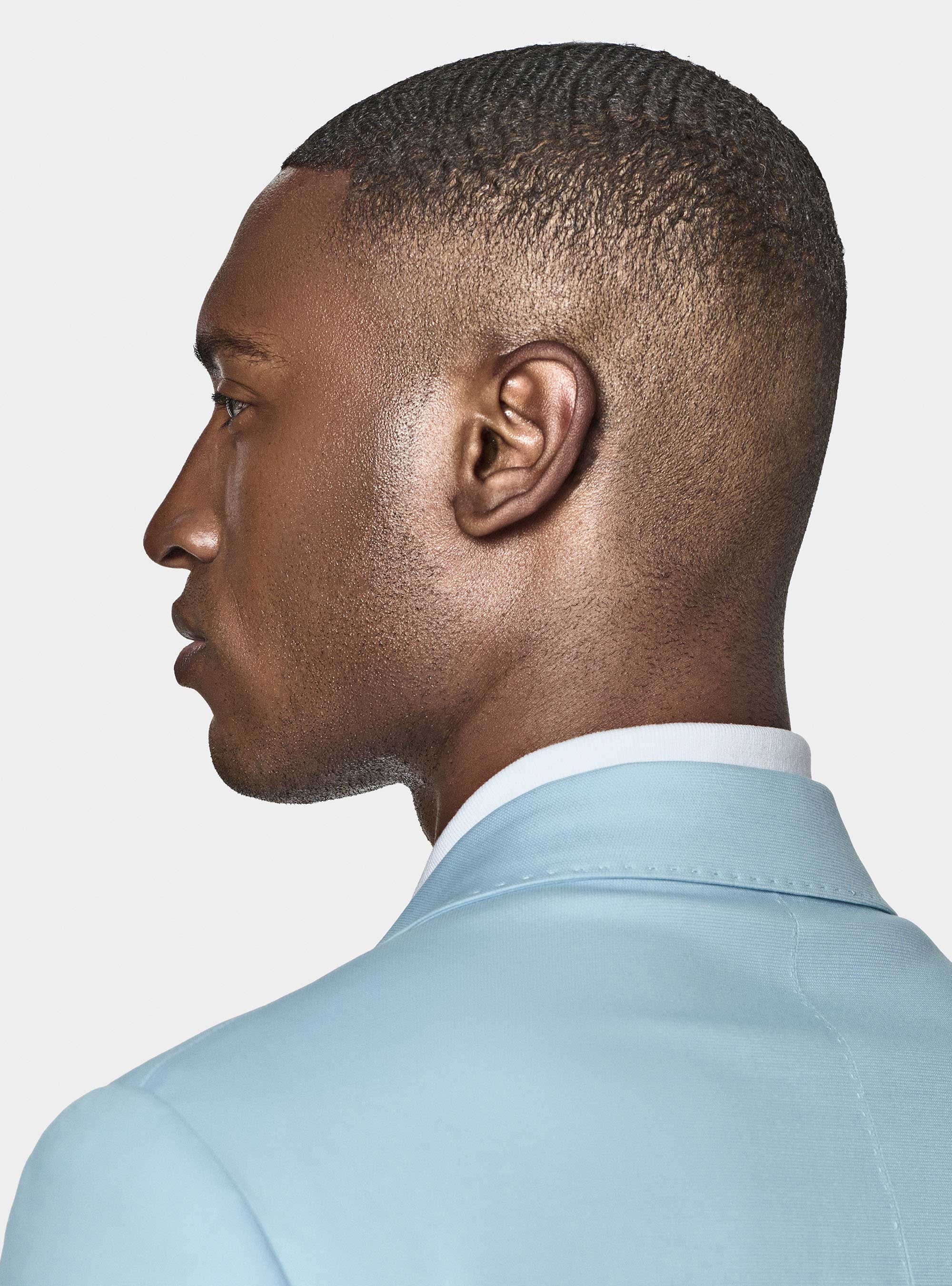 Giacca abito in cotone armaturato, AZZURRO