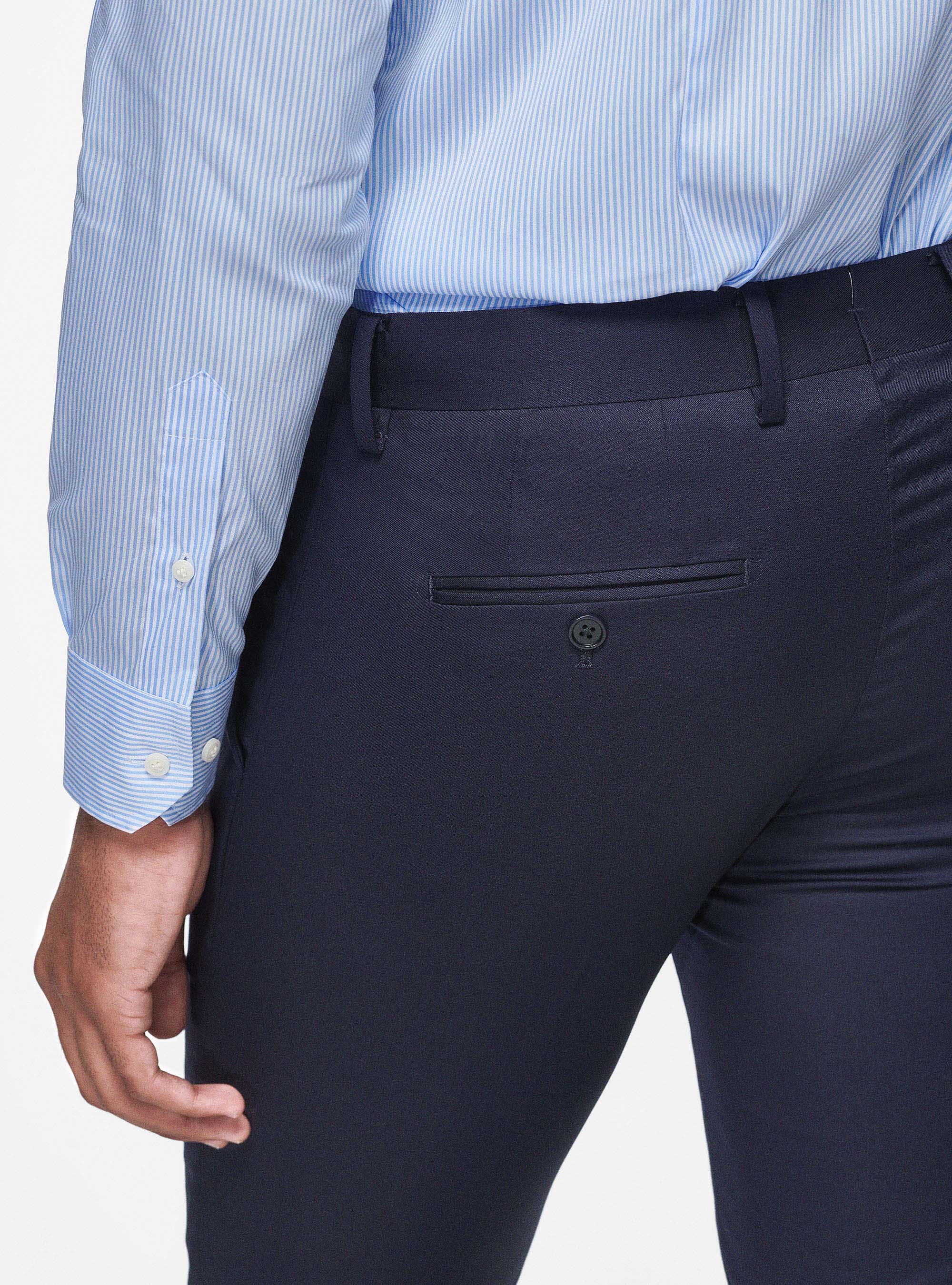 Pantaloni in pura lana superfine 110's, BLU NAVY
