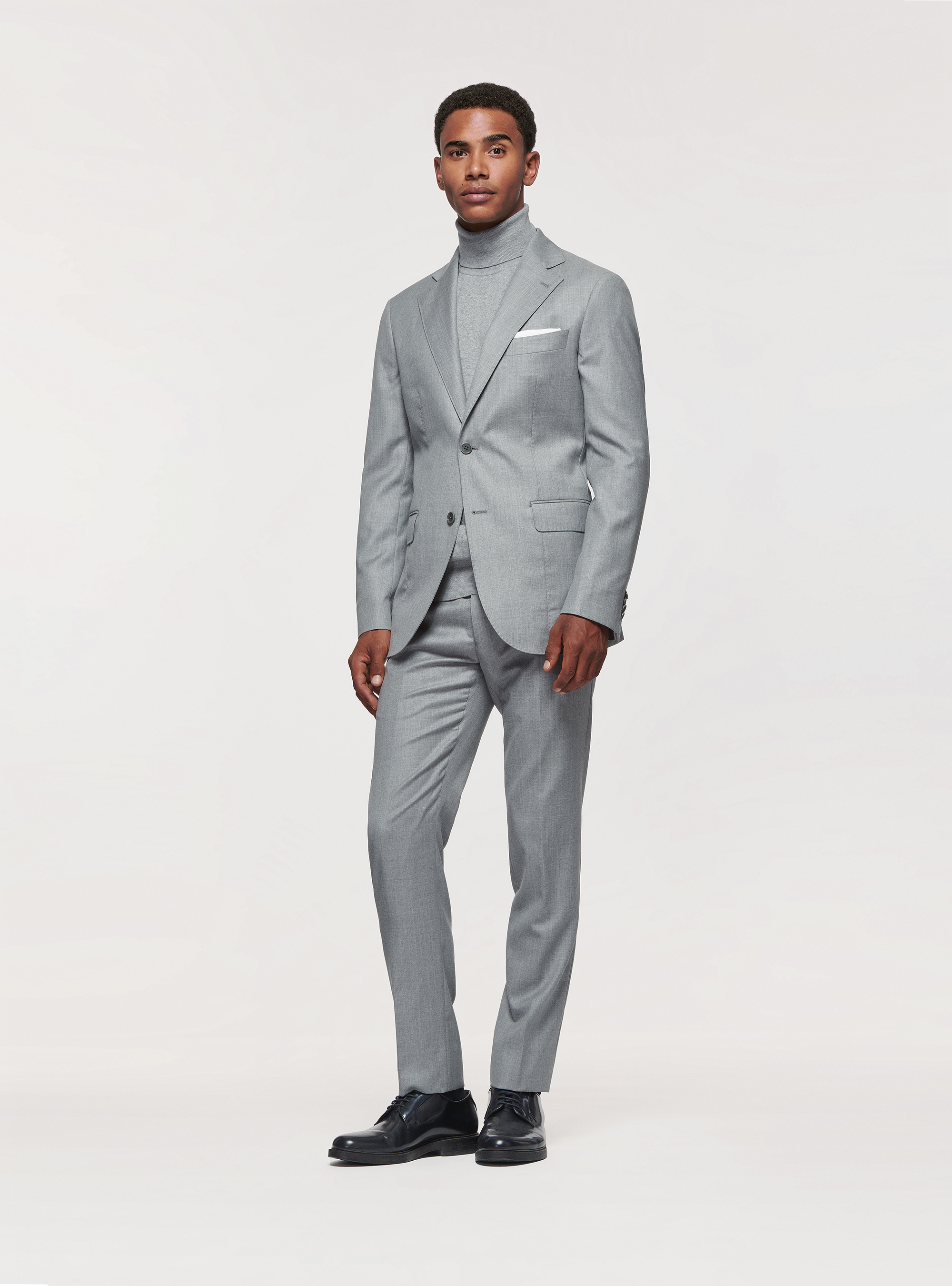 Giacca in pura lana superfine 110's, GRIGIO CHIARO MELANGE