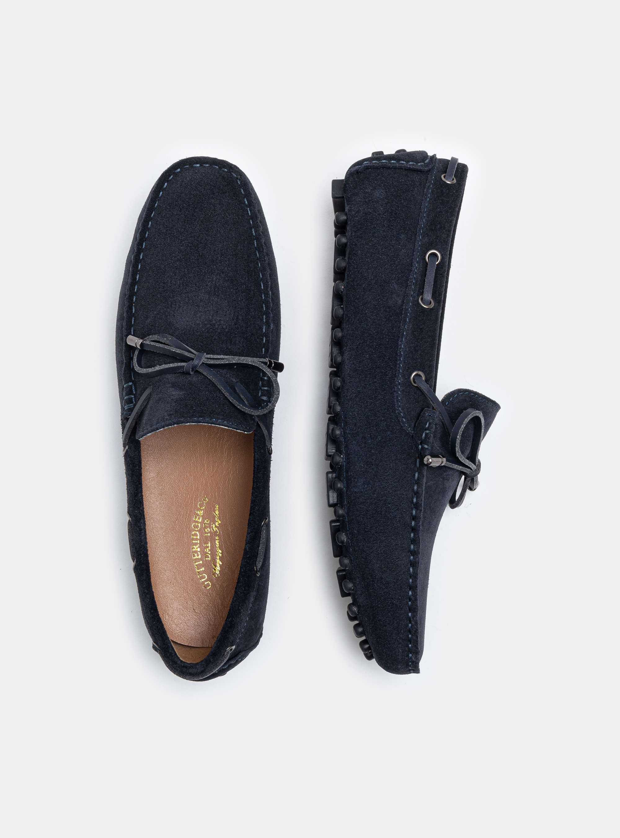 Mocassini in suede da barca, BLU NAVY